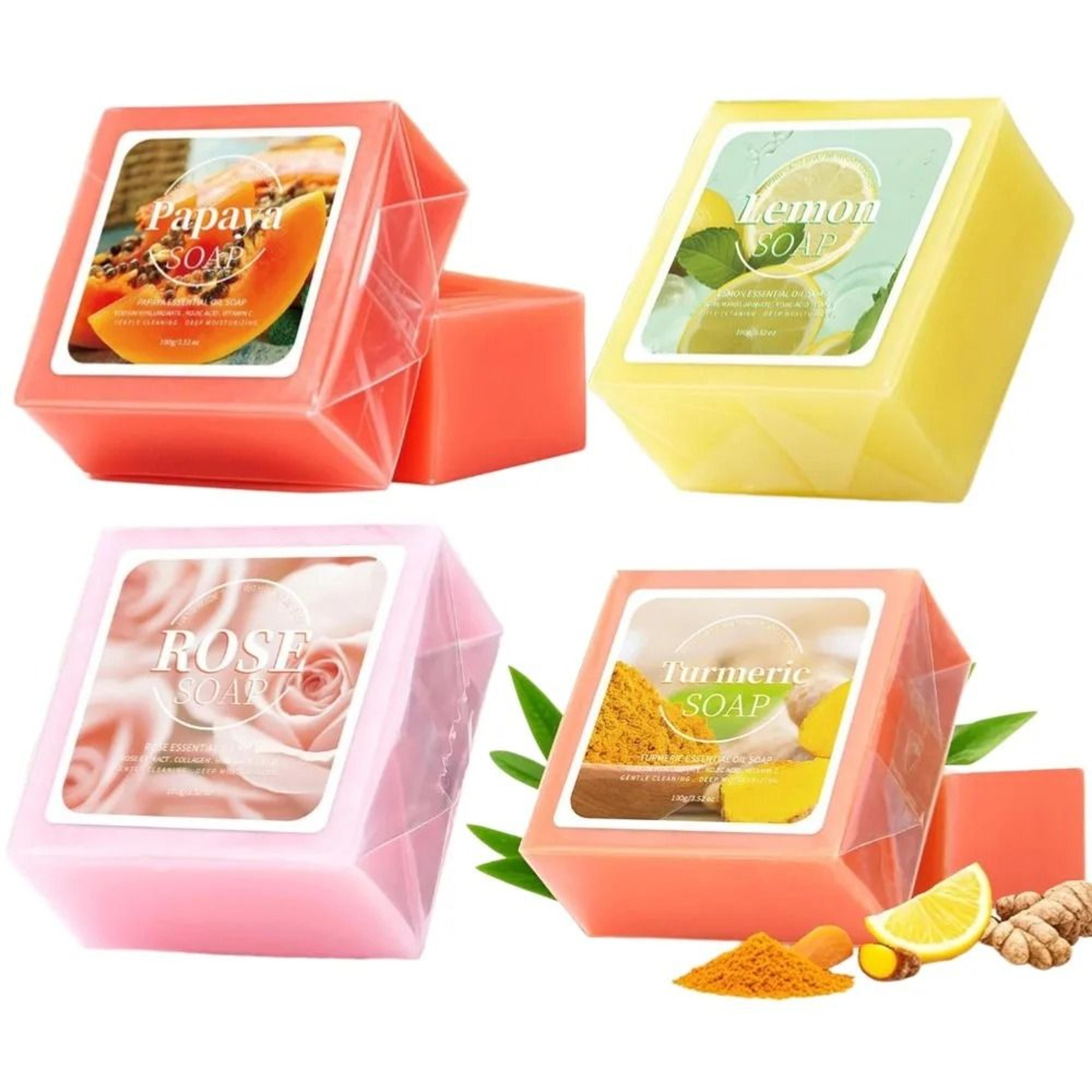 turmeric rose natural cleansing soap with essential oils for smooth and bright skin