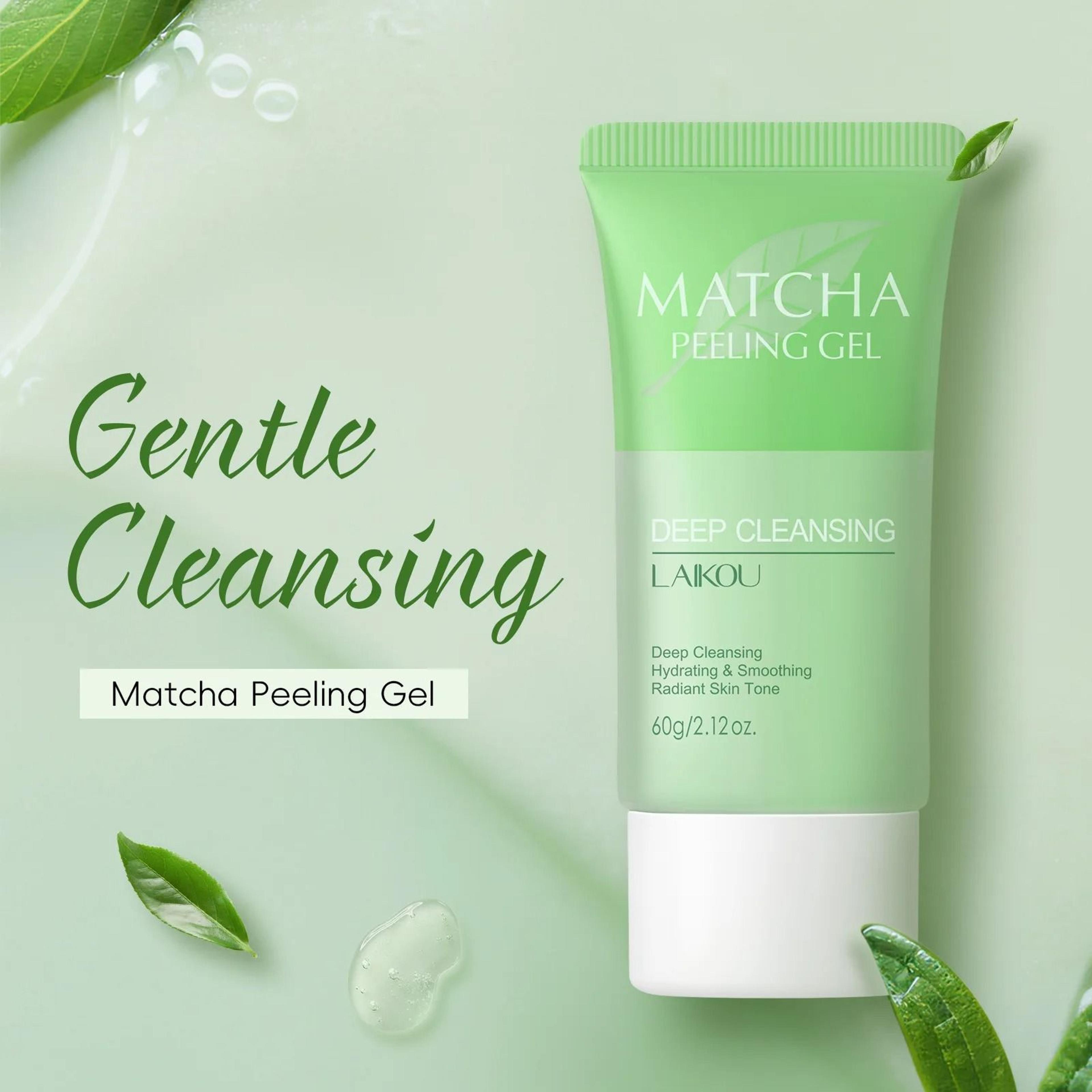 matcha exfoliating gel for deep cleansing and skin renewal 60g