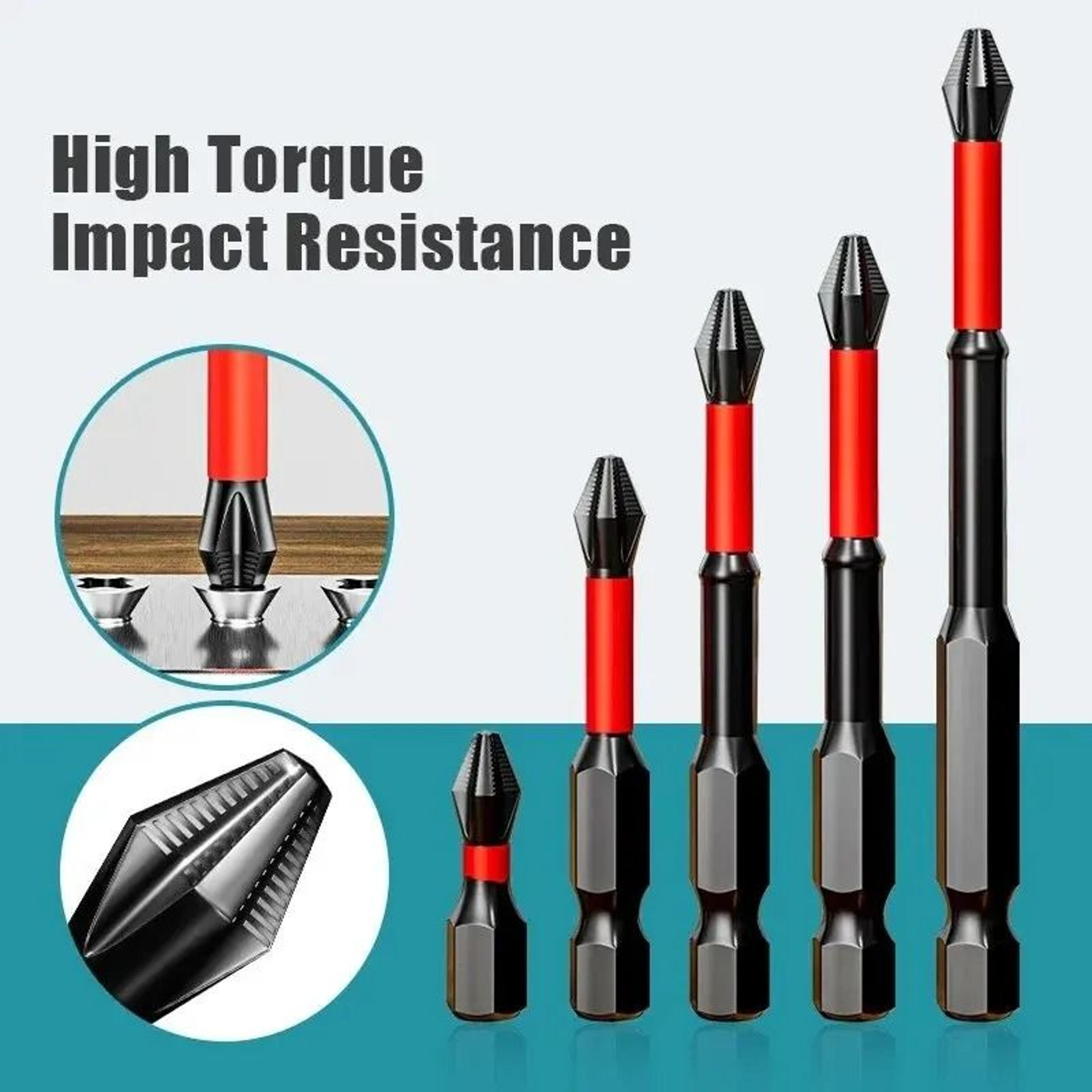 magnetic impact screwdriver bit set with non slip design