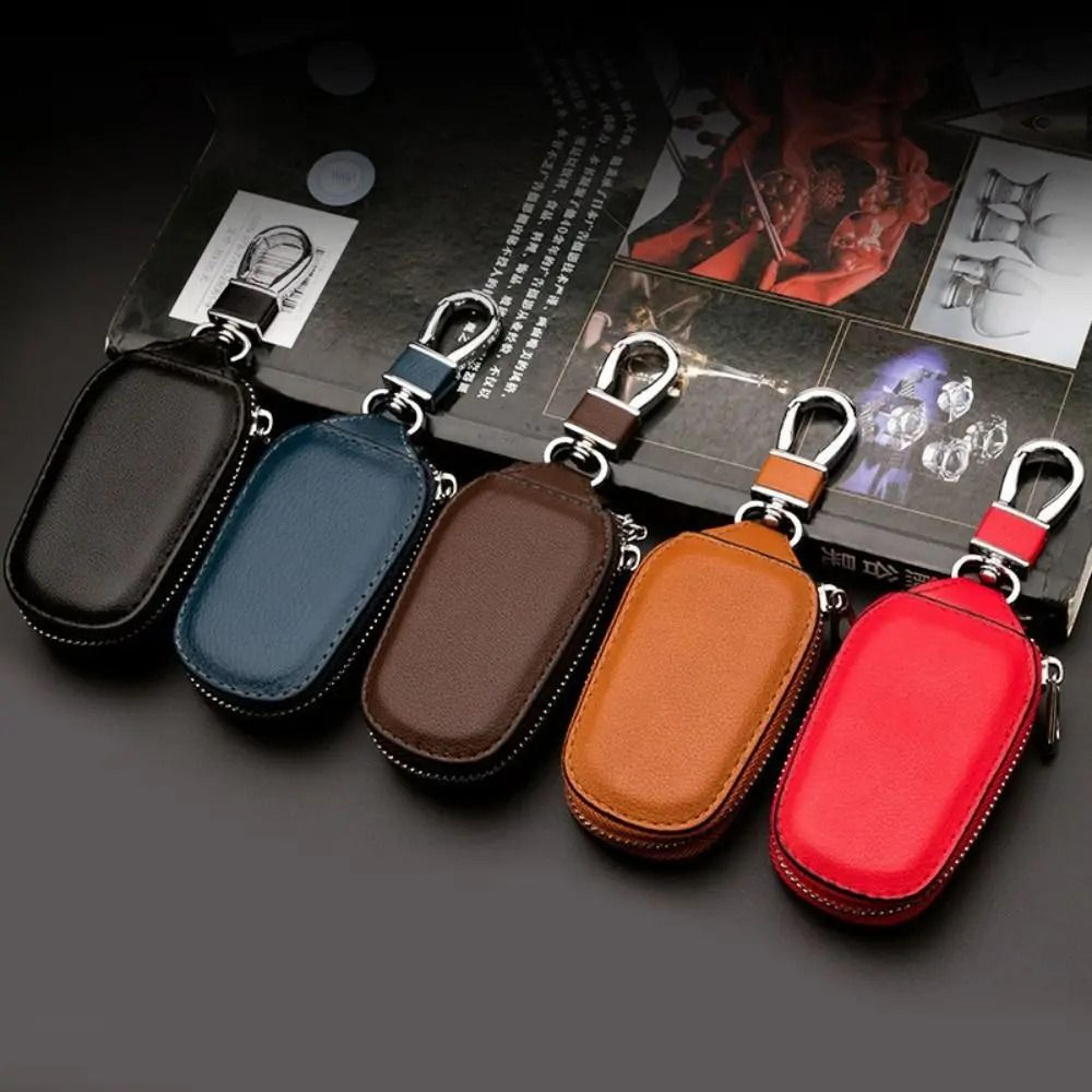 leather key holder case keychain wallet organizer for car keys and house keys