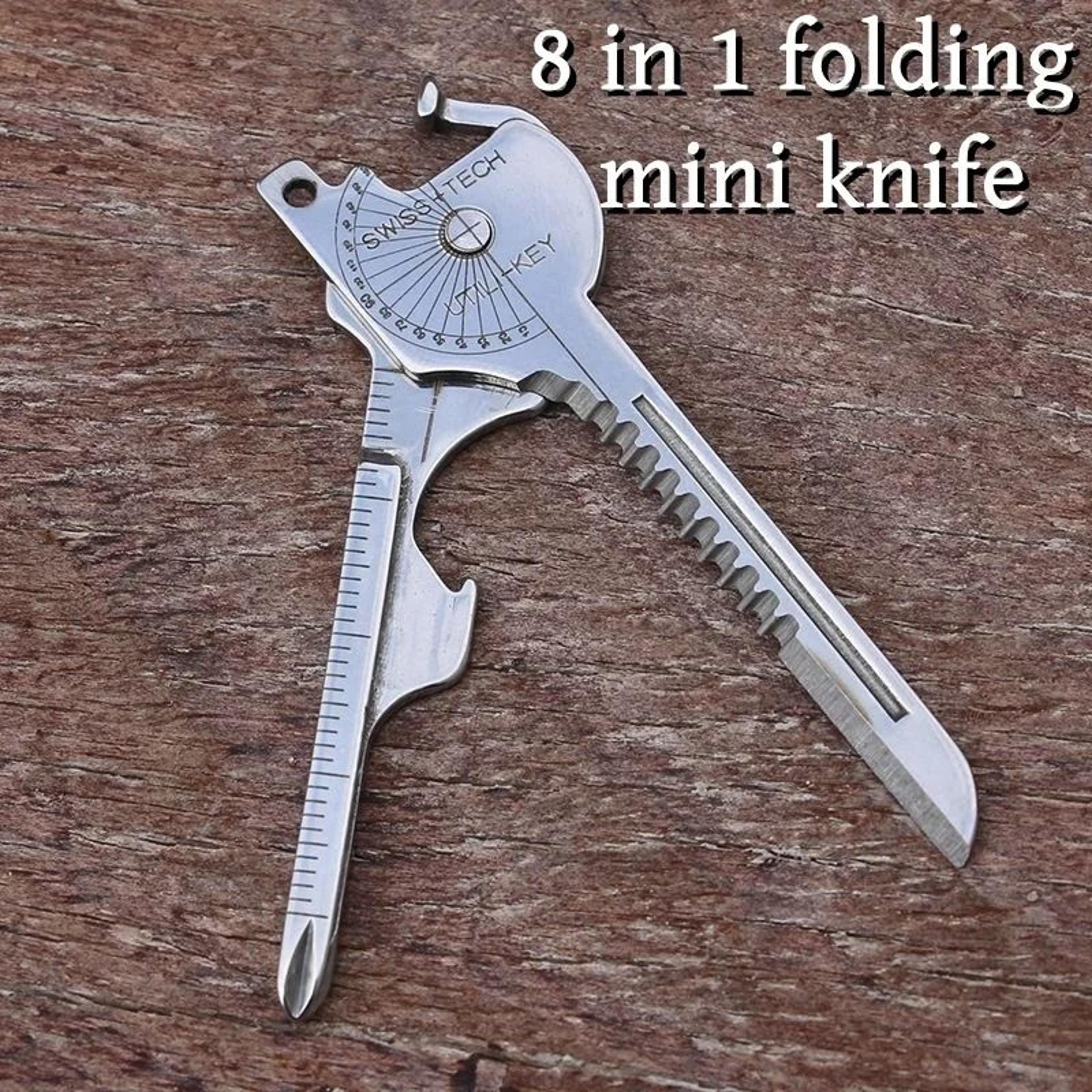 8-in-1 multi-tool keychain compact survival utility tool for camping and everyday use