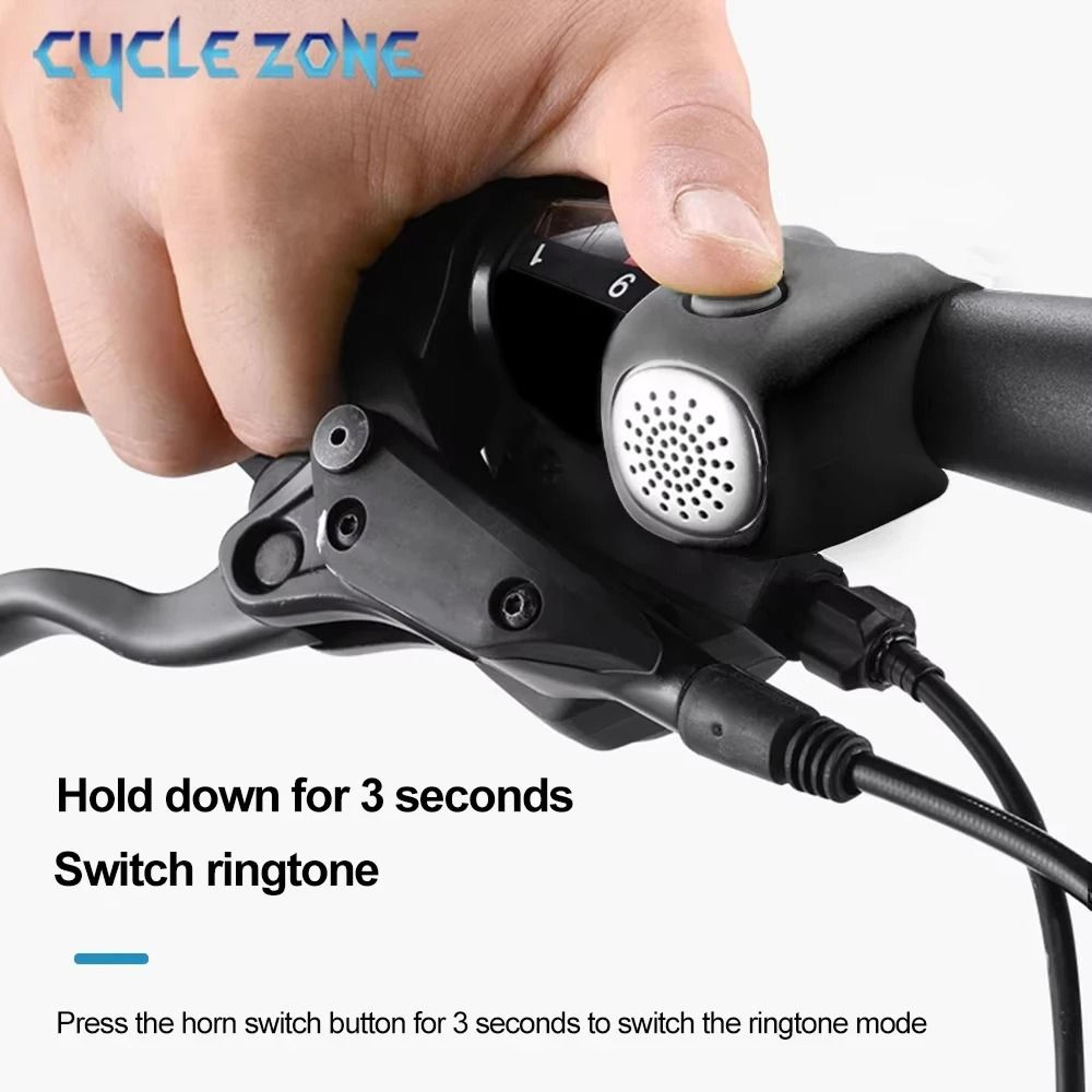electric bicycle bell with 3 sound modes for safe riding