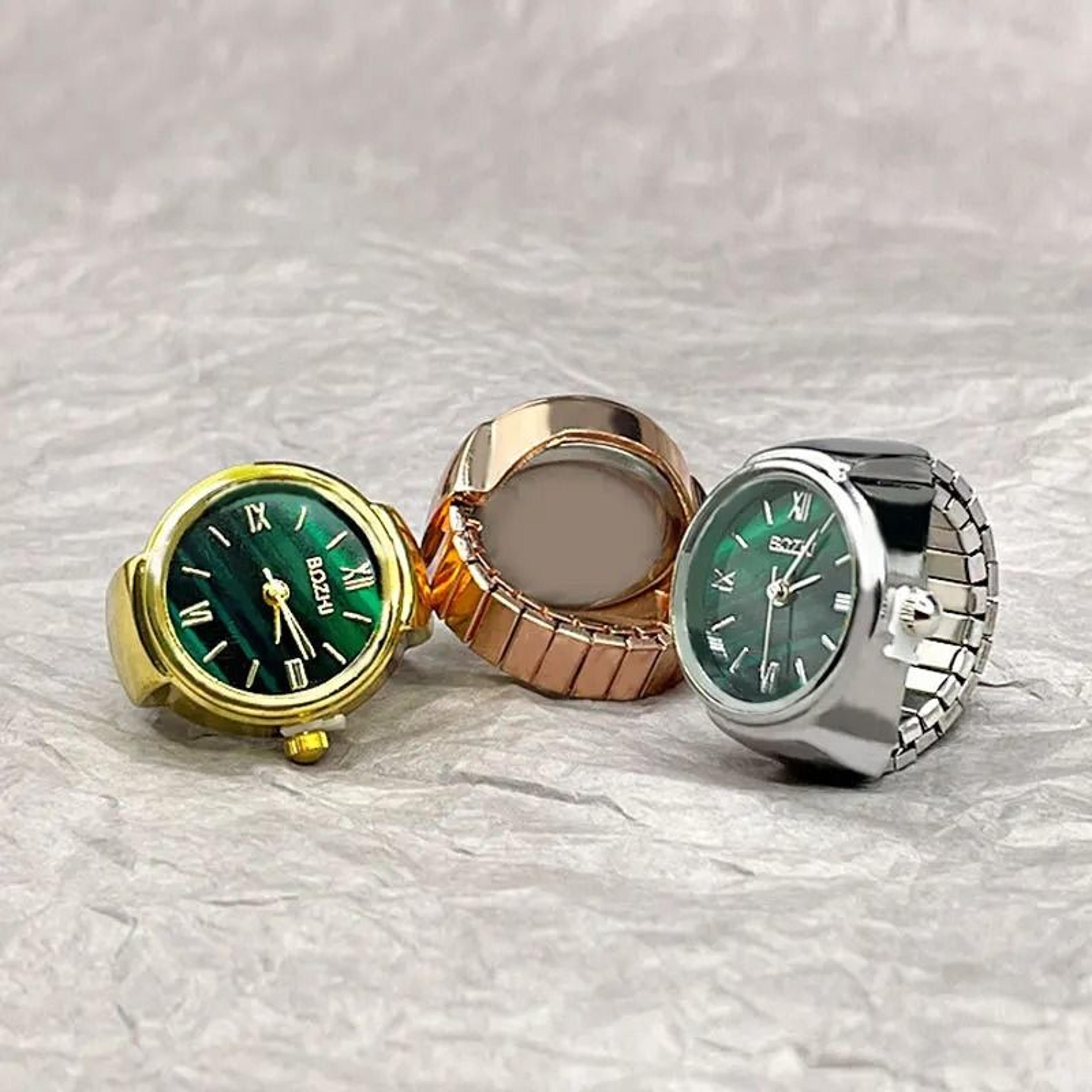 vintage finger ring watch quartz adjustable design