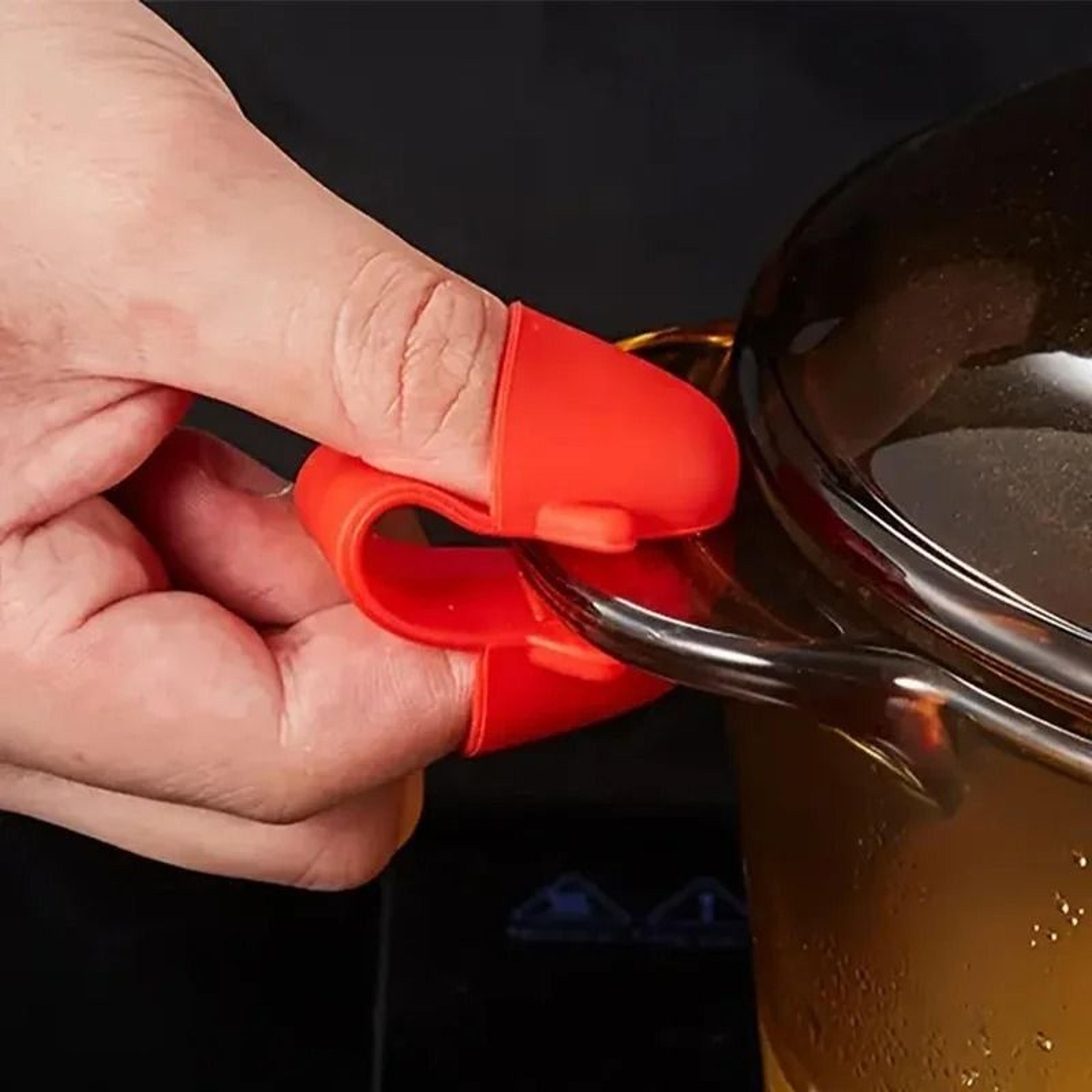 silicone finger pinch mitts for safe cooking and baking 2 piece set