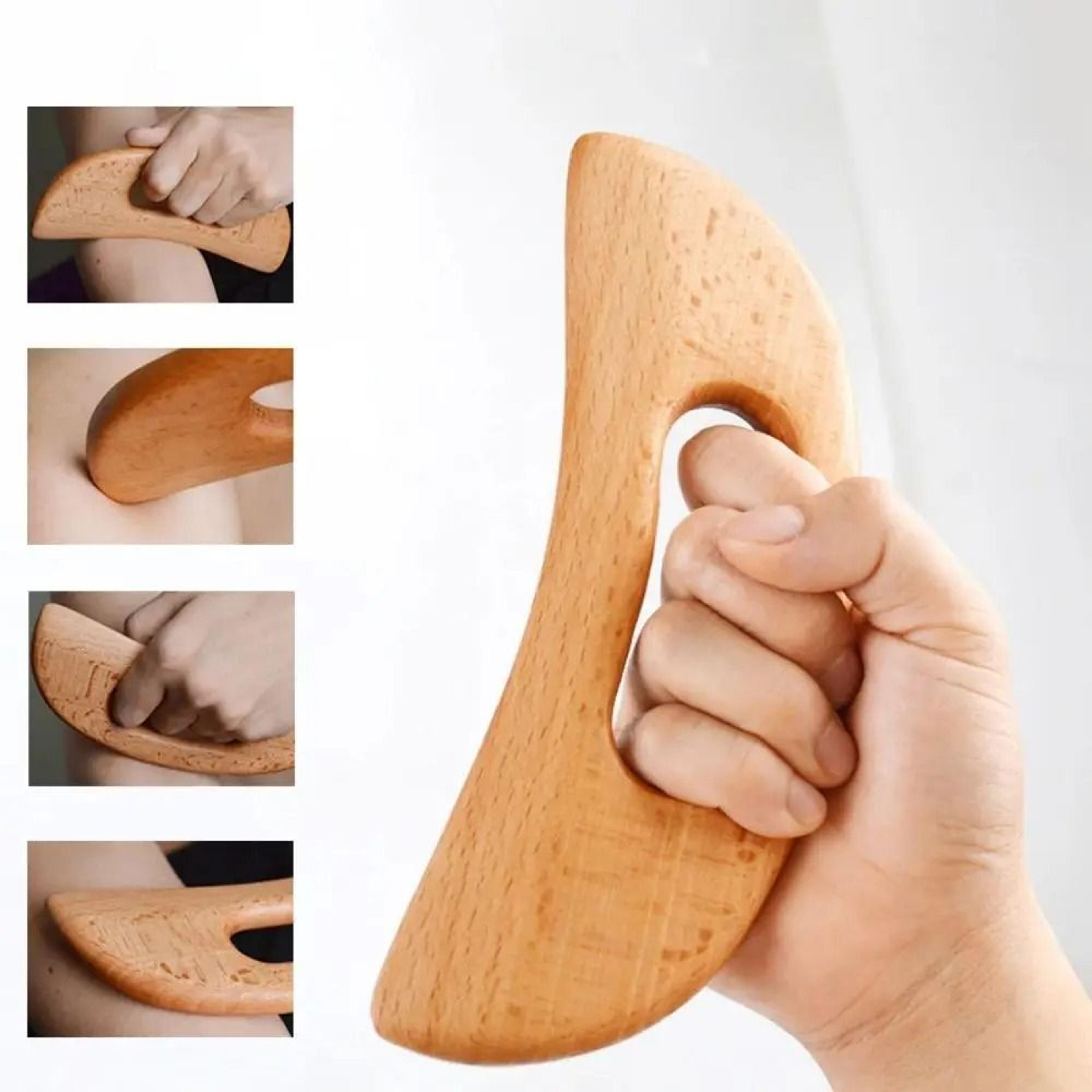 wooden gua sha body massage scraping tool