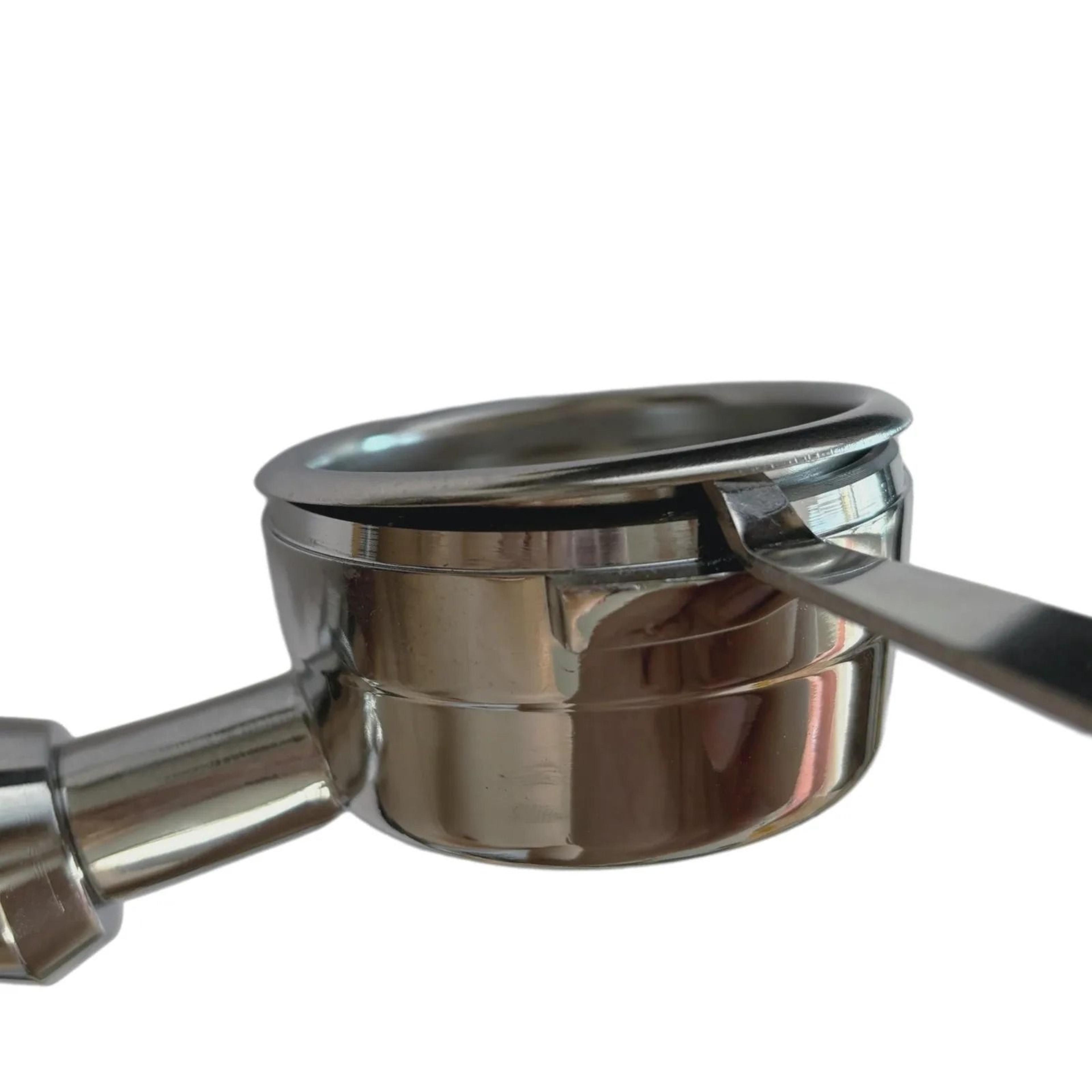 stainless steel coffee portafilter basket removal tool