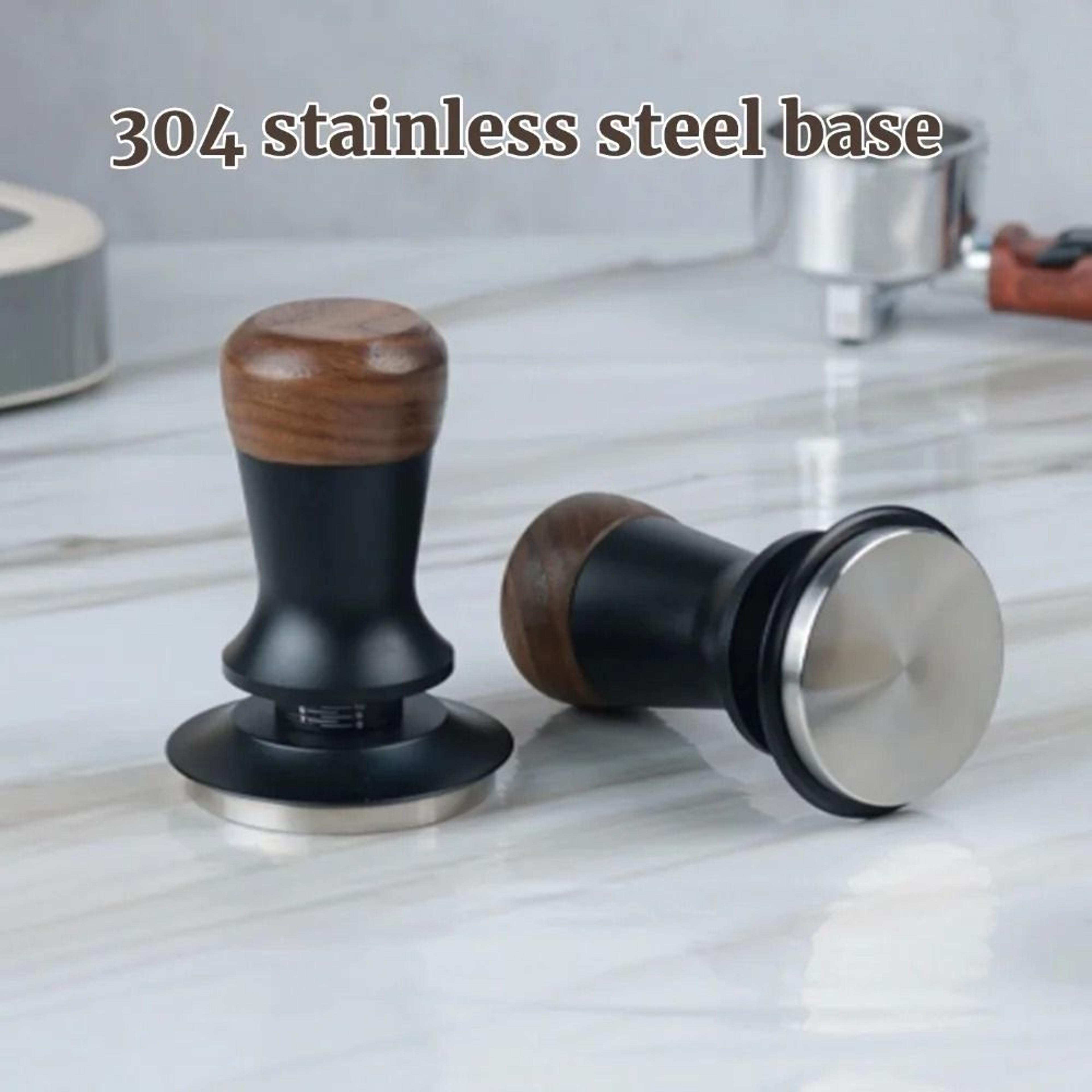 walnut wood espresso coffee tamper with constant pressure