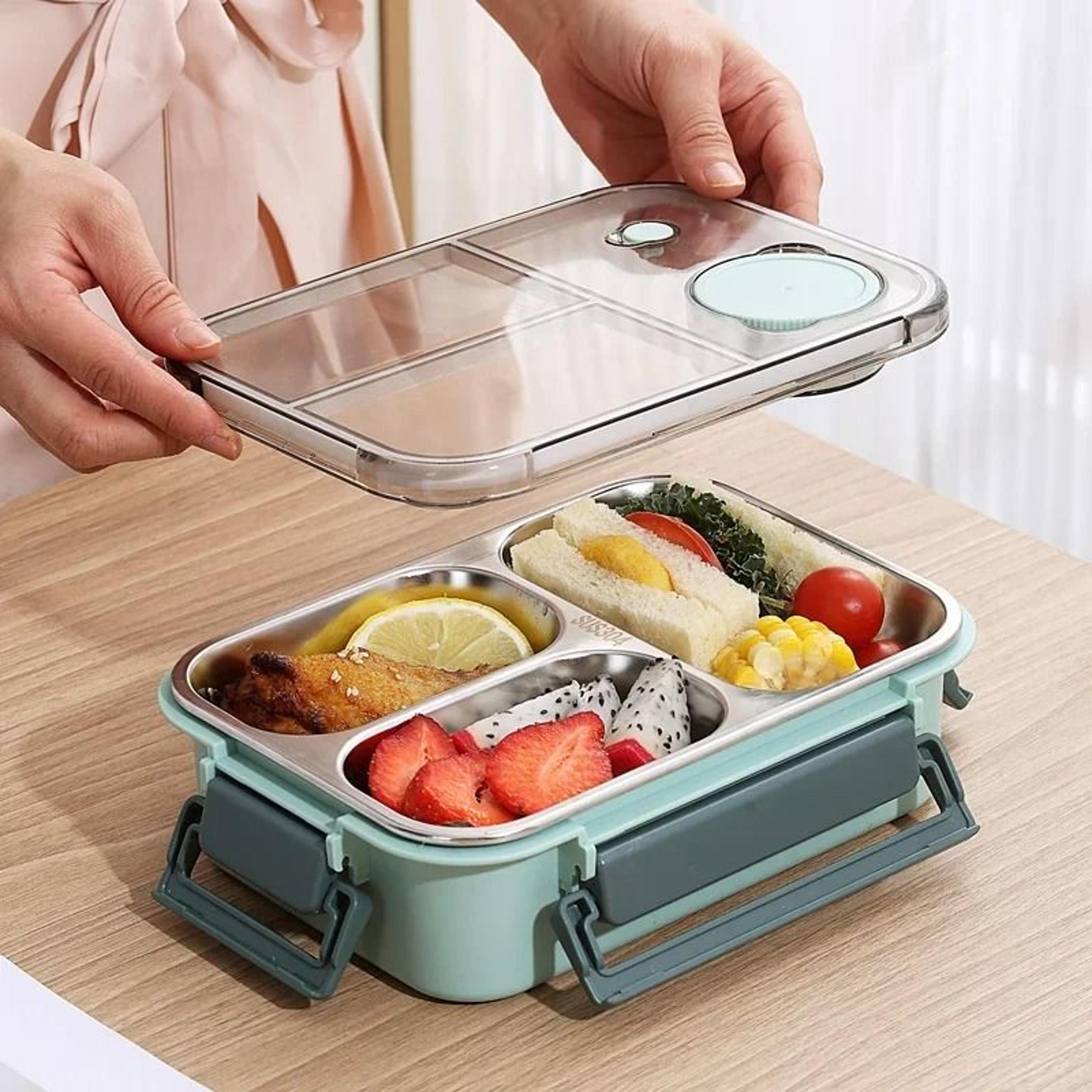 stainless steel bento lunch box with tableware