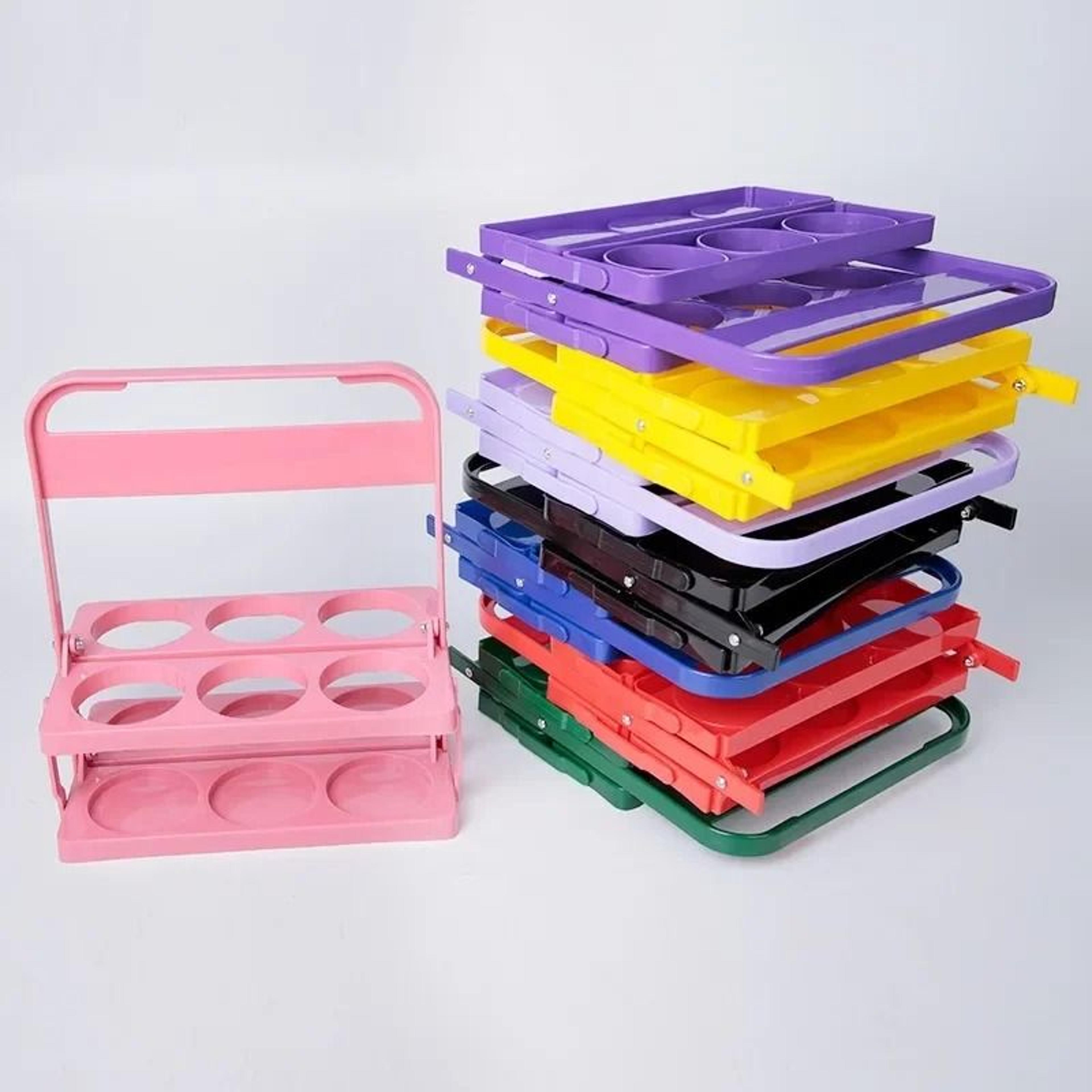 foldable drink carrier rack for cups and bottles