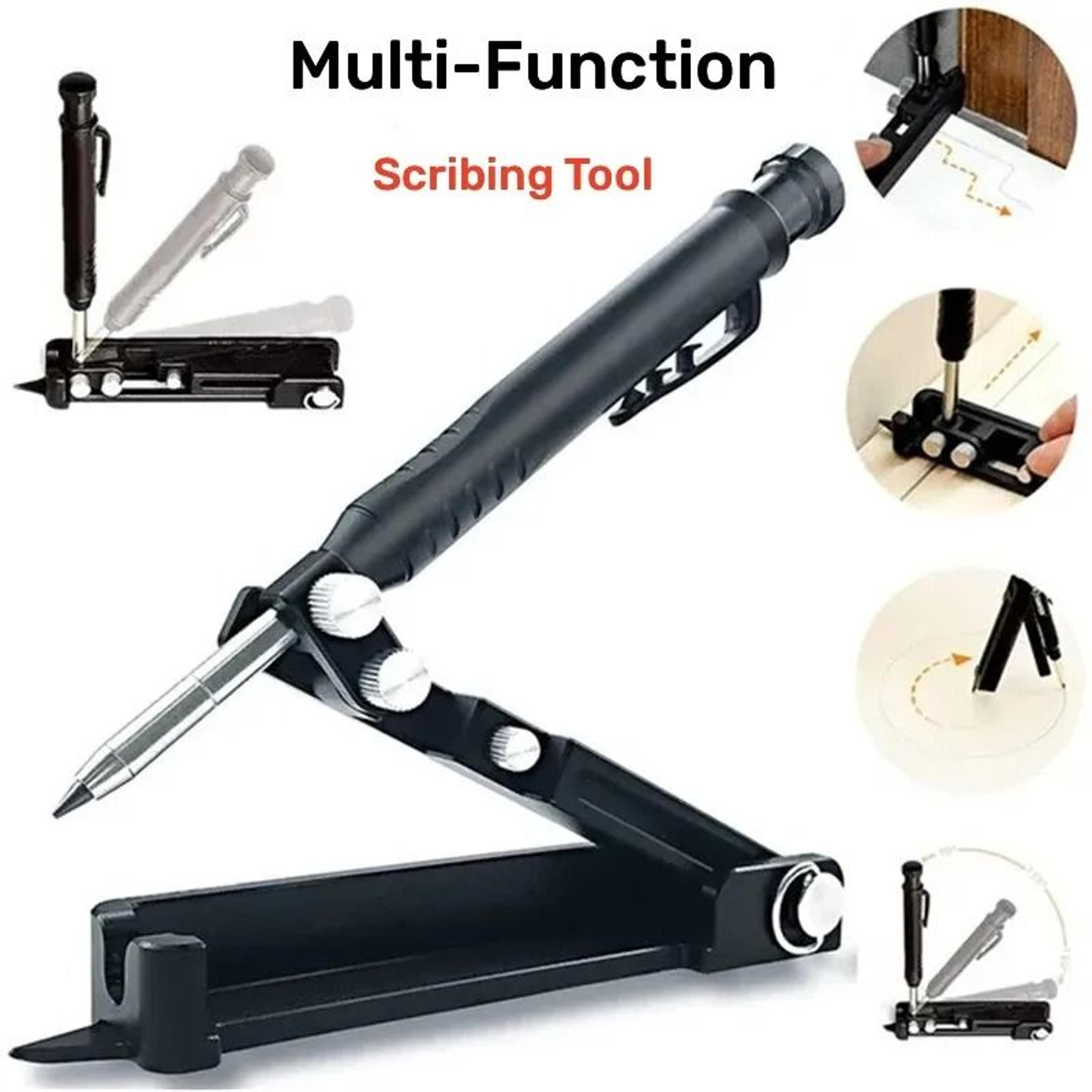 multifunction woodworking scribing tool with deep hole pencil