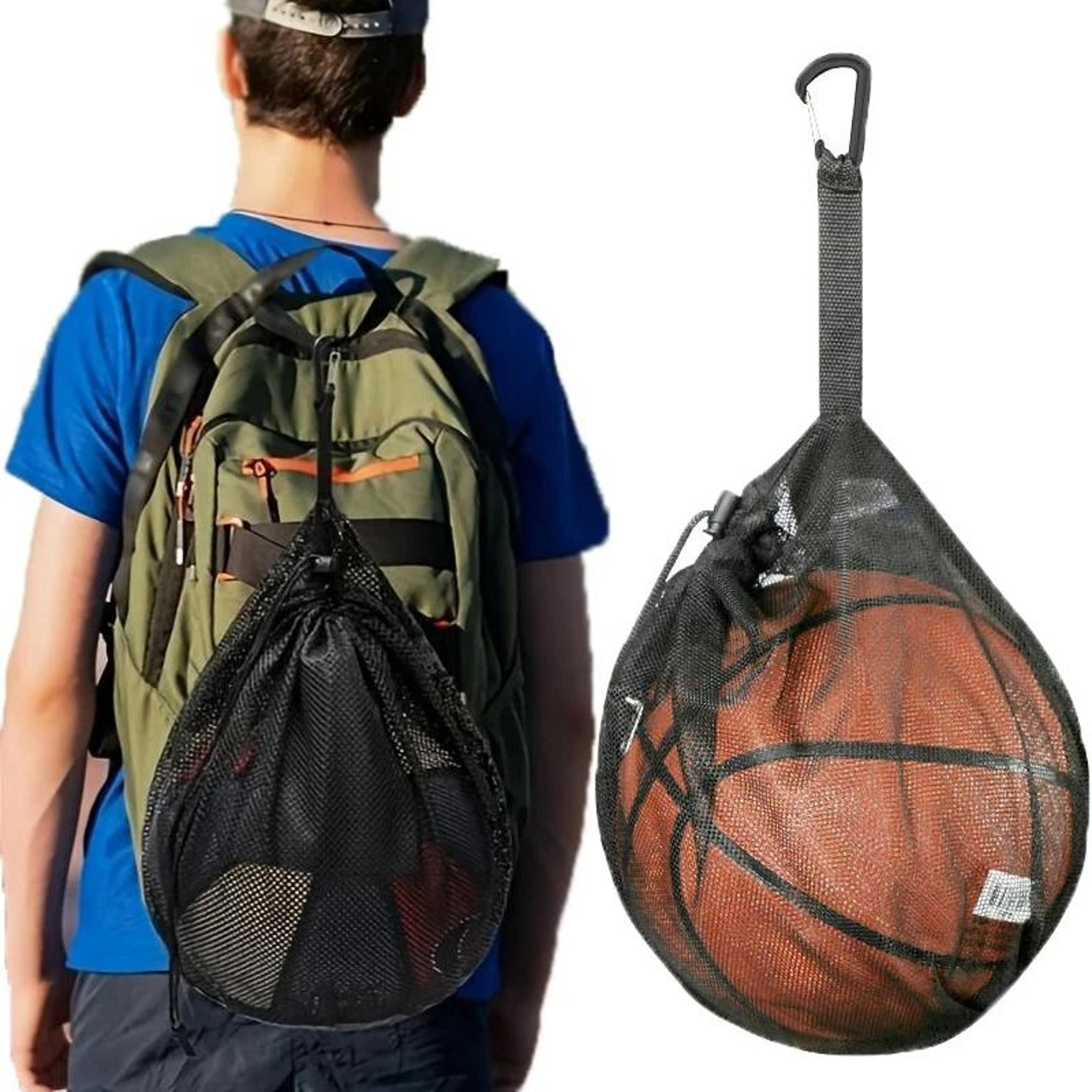 portable mesh drawstring sports ball backpack