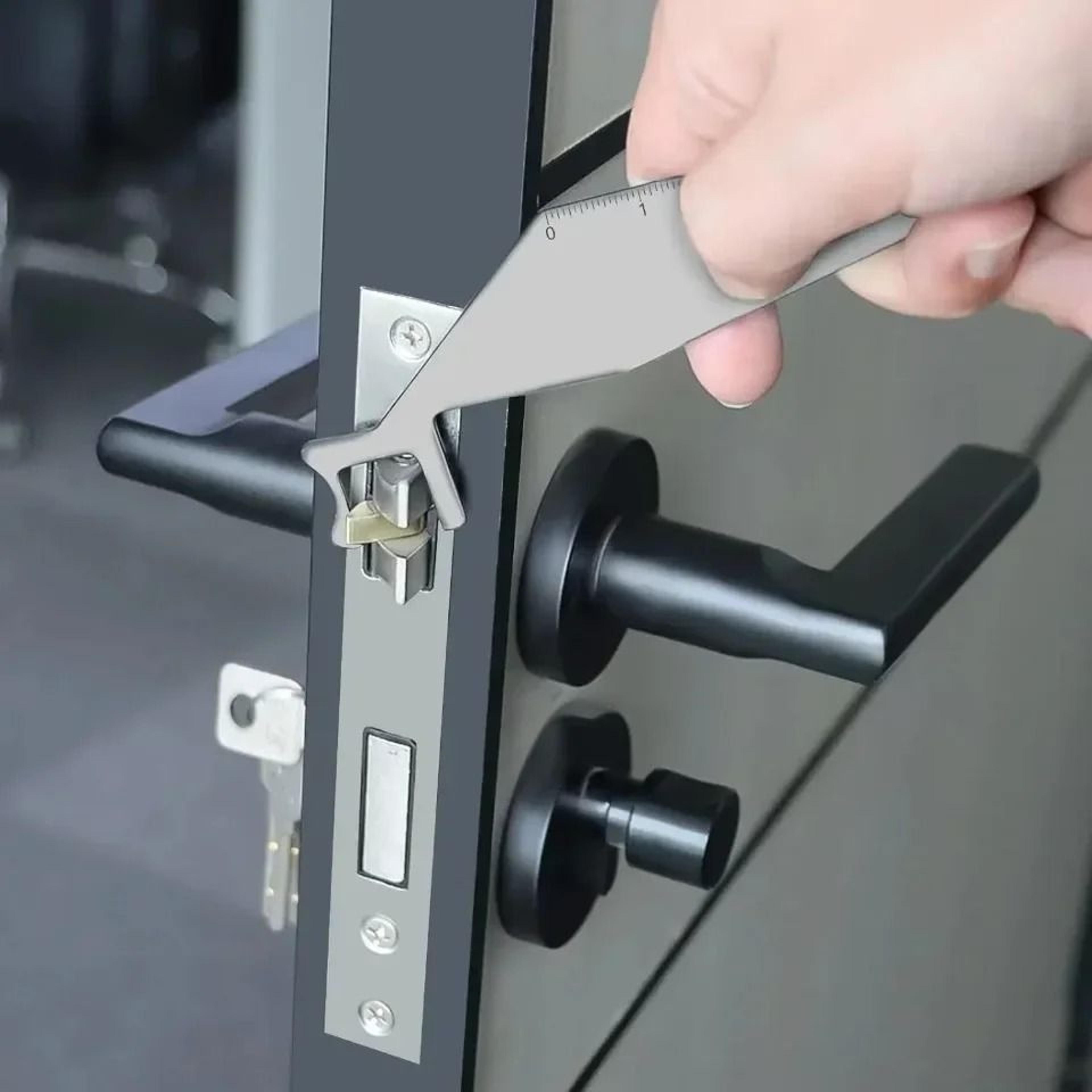 multi-purpose stainless steel utility pry tool with measuring edge