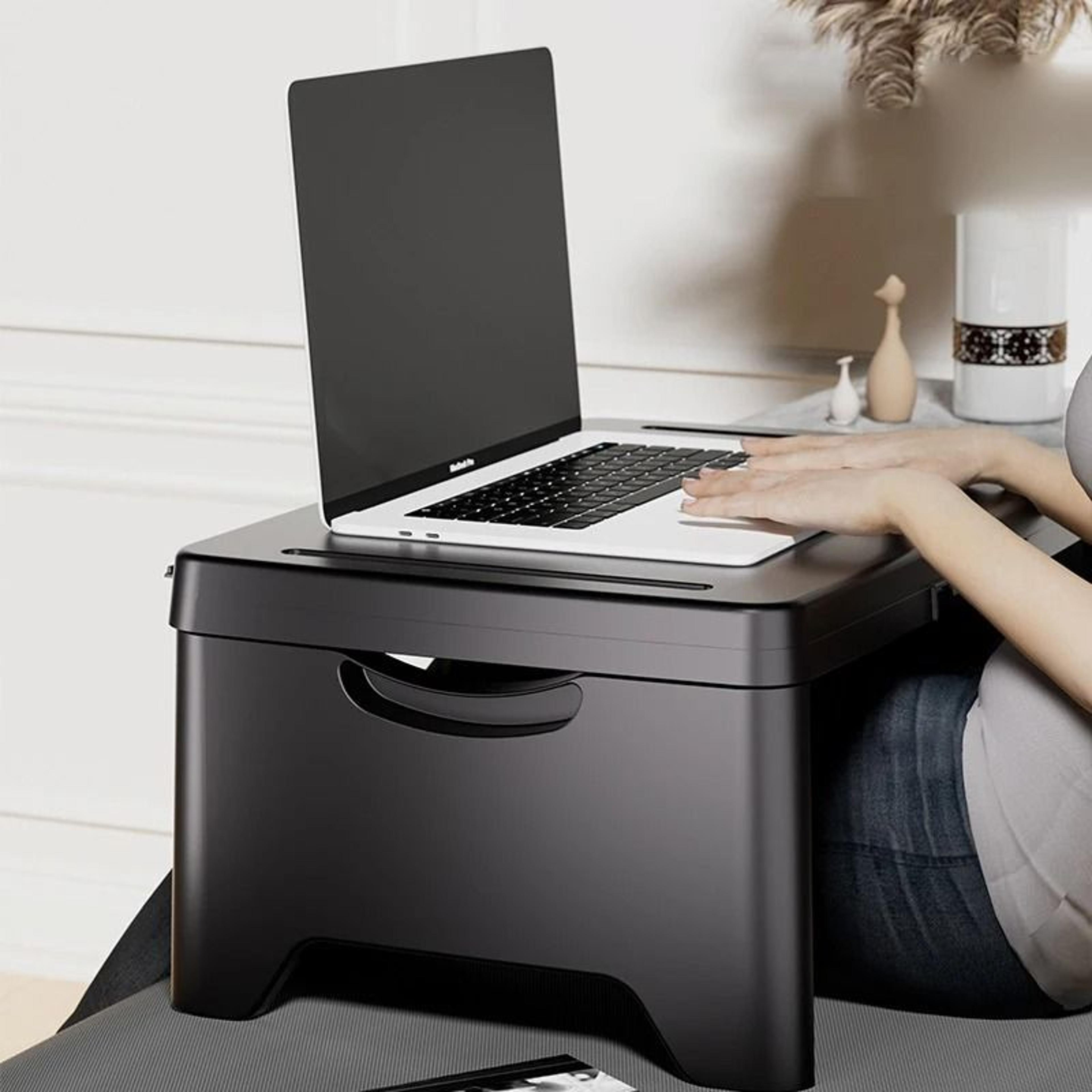 portable foldable laptop desk with storage handle