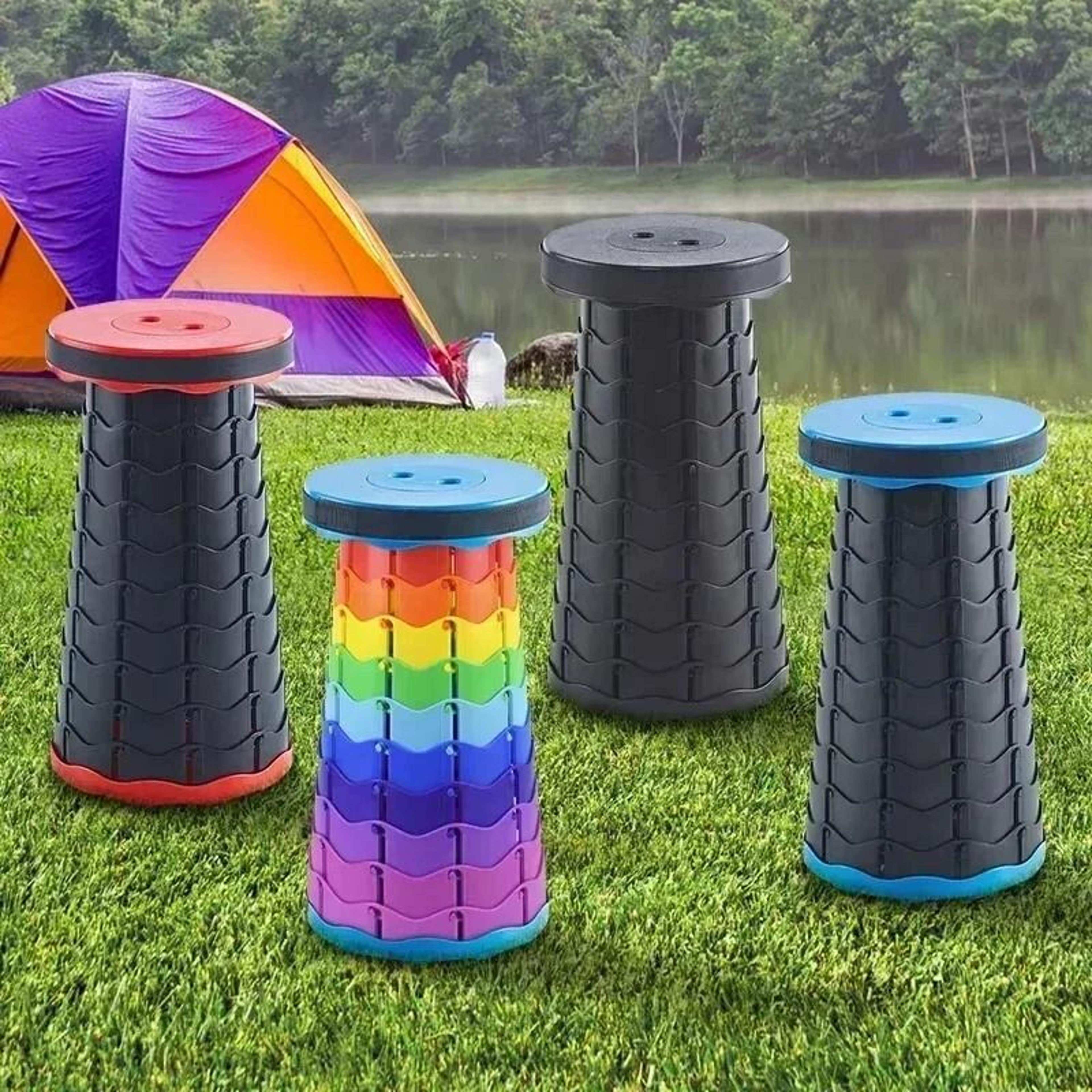 portable telescopic folding stool adjustable outdoor seat