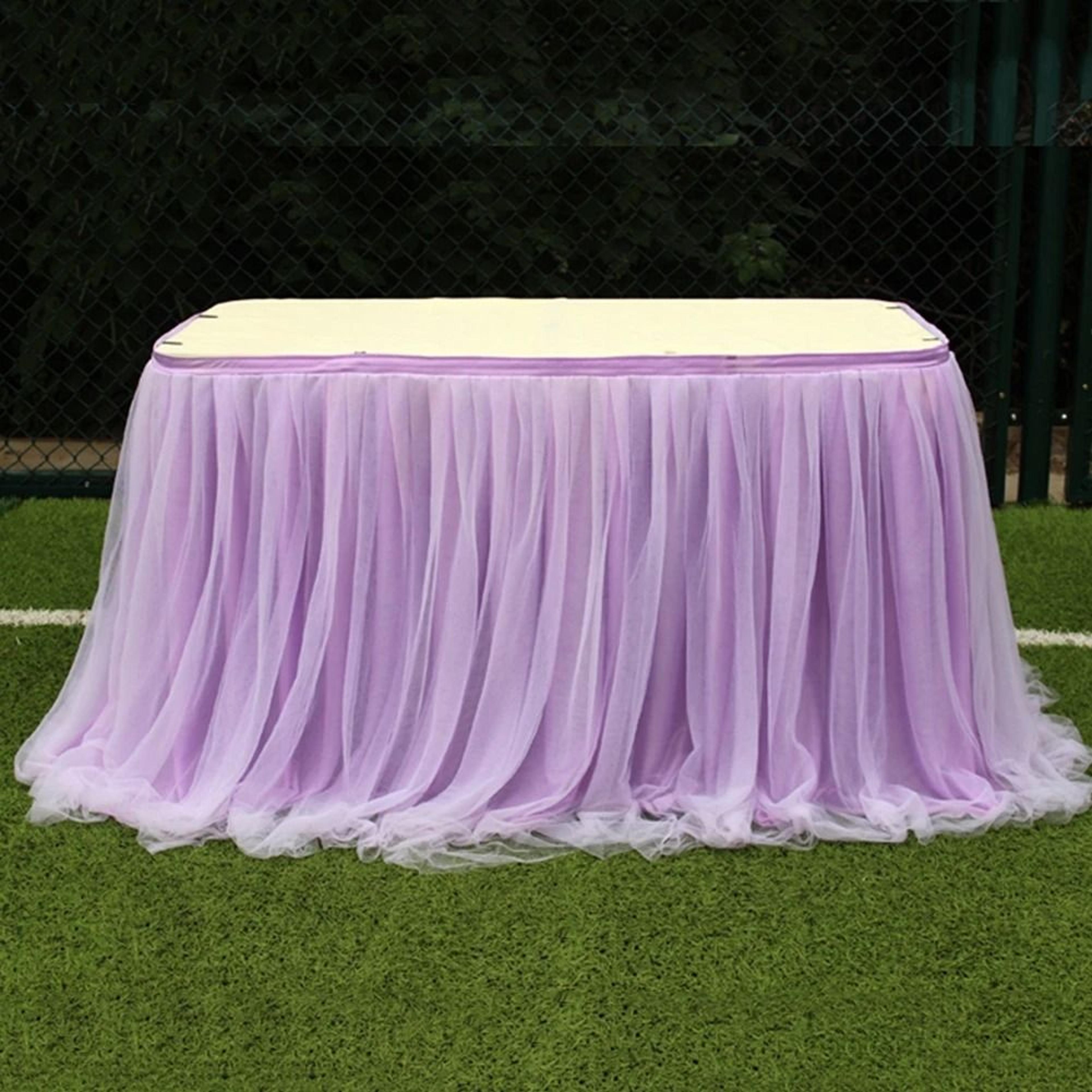 elastic tulle table skirt for wedding and party decor