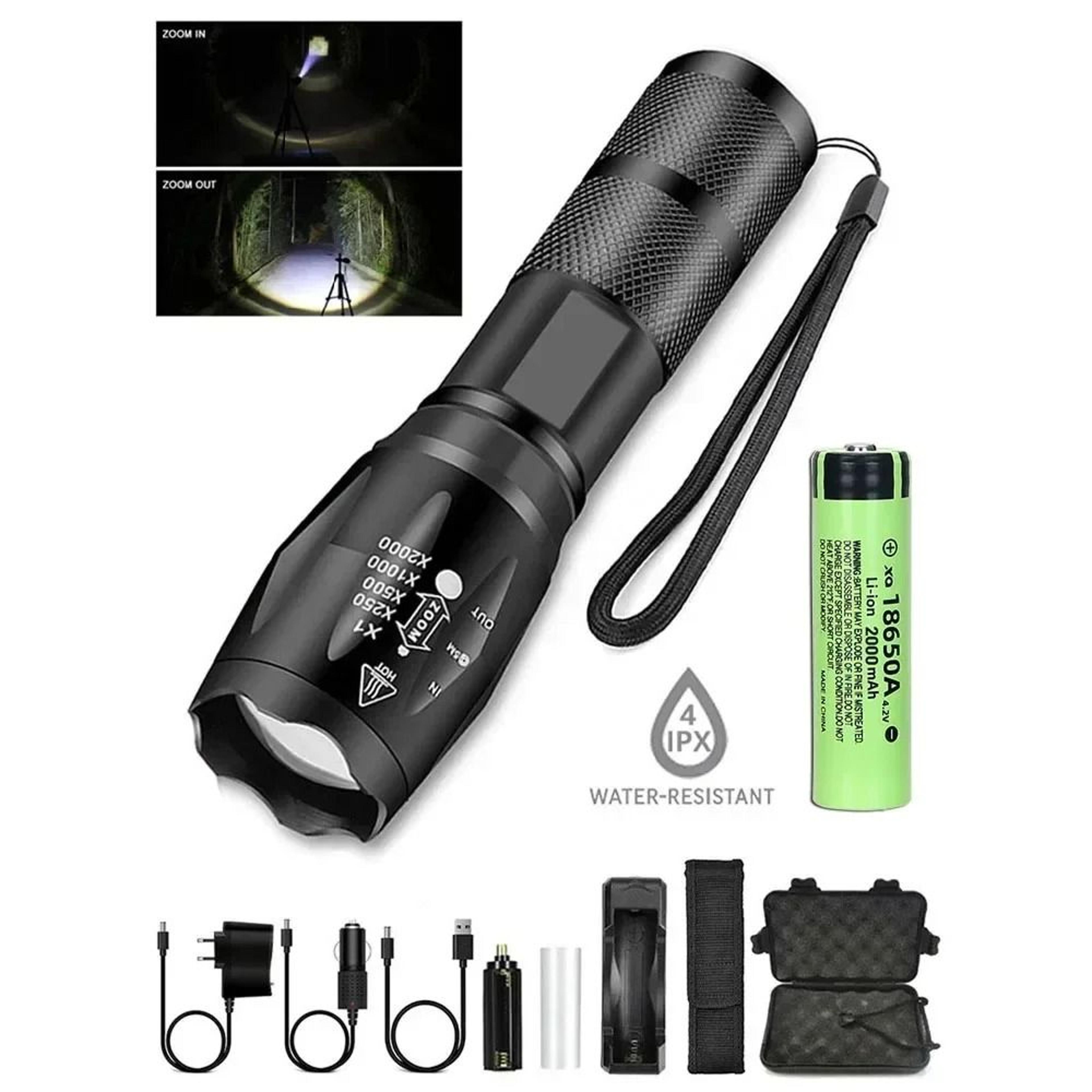 ultra bright zoomable led flashlight for camping and outdoor use