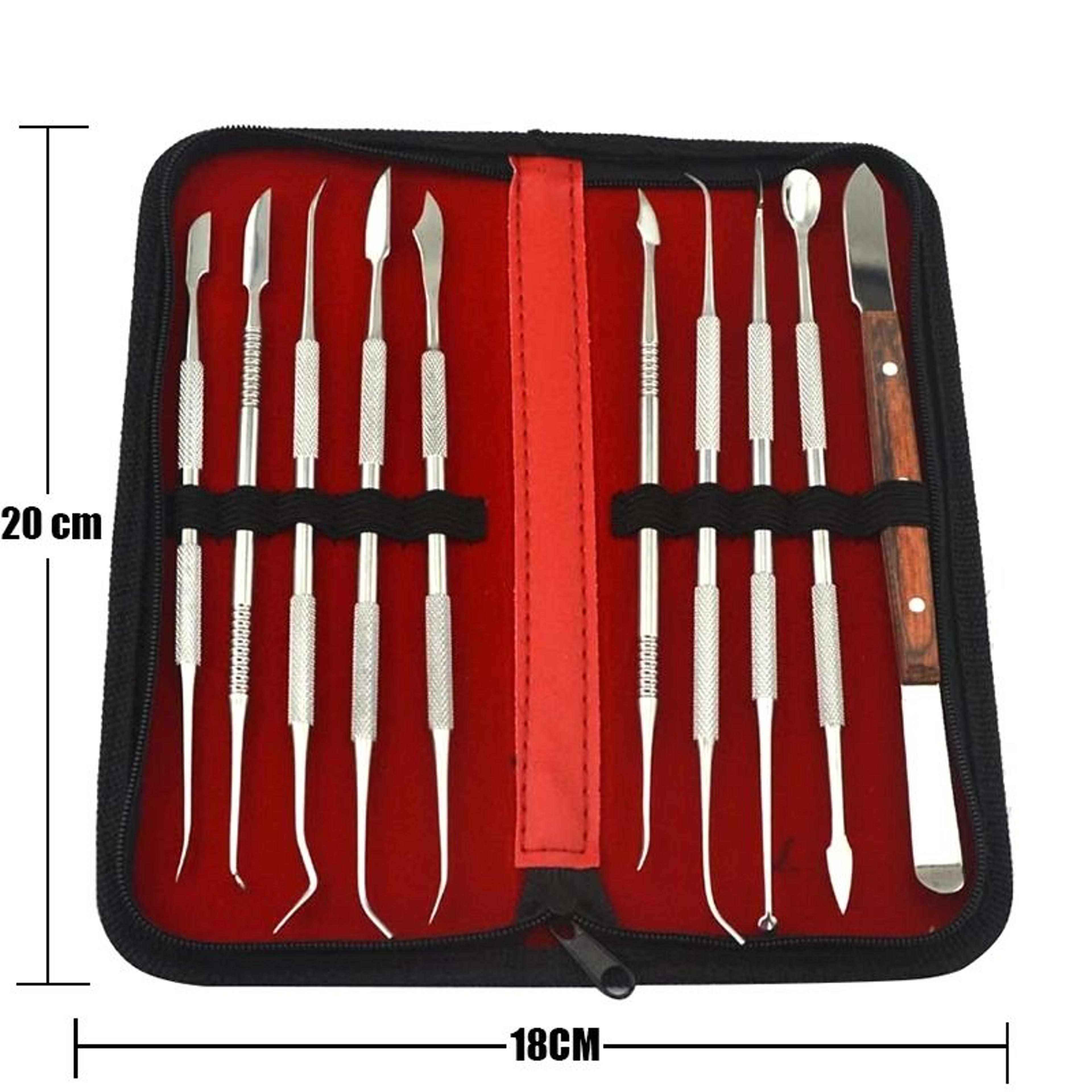 stainless steel dental wax carving tool set with plaster knife and spatula for precision work