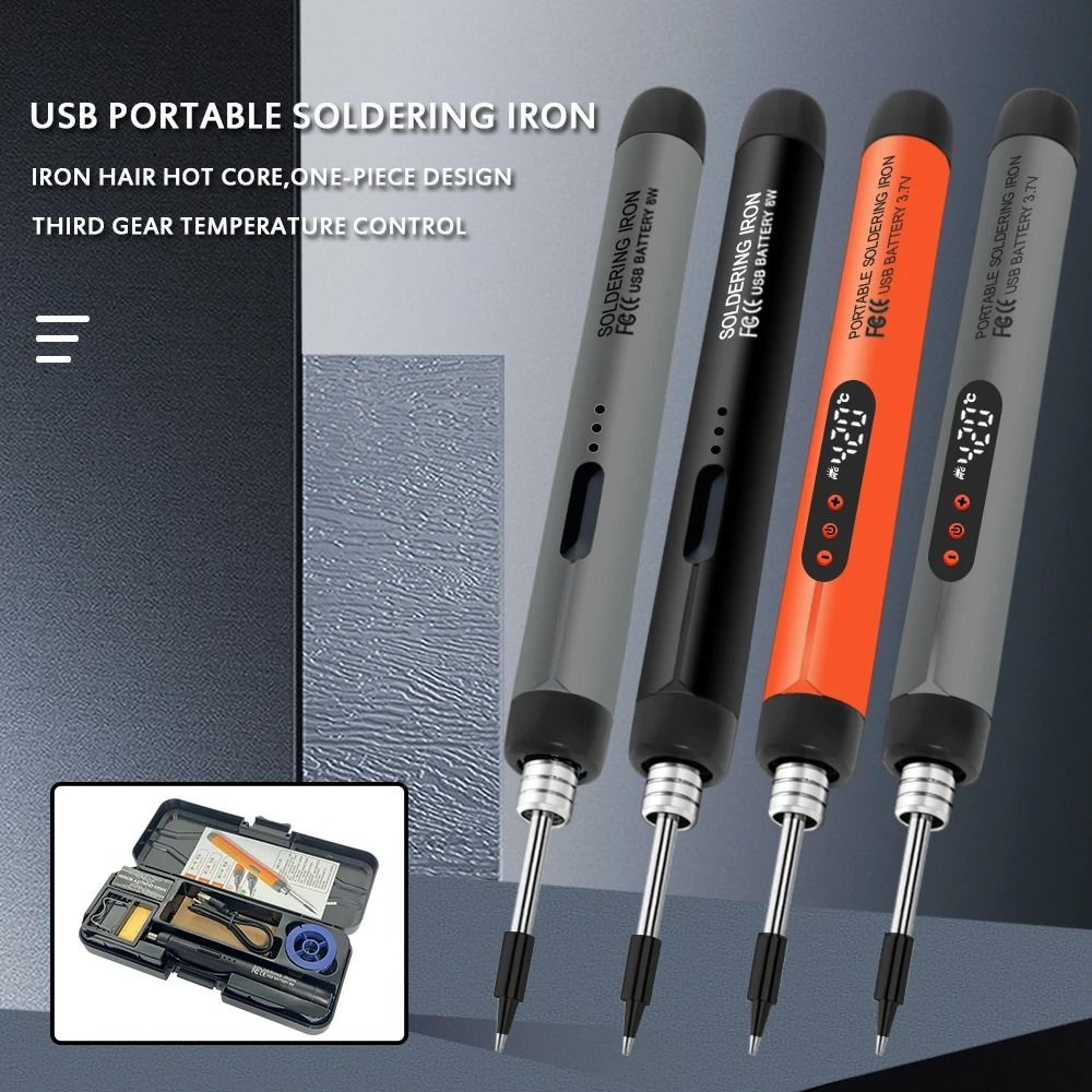 mini usb type c cordless soldering iron kit with adjustable temperature and rechargeable battery