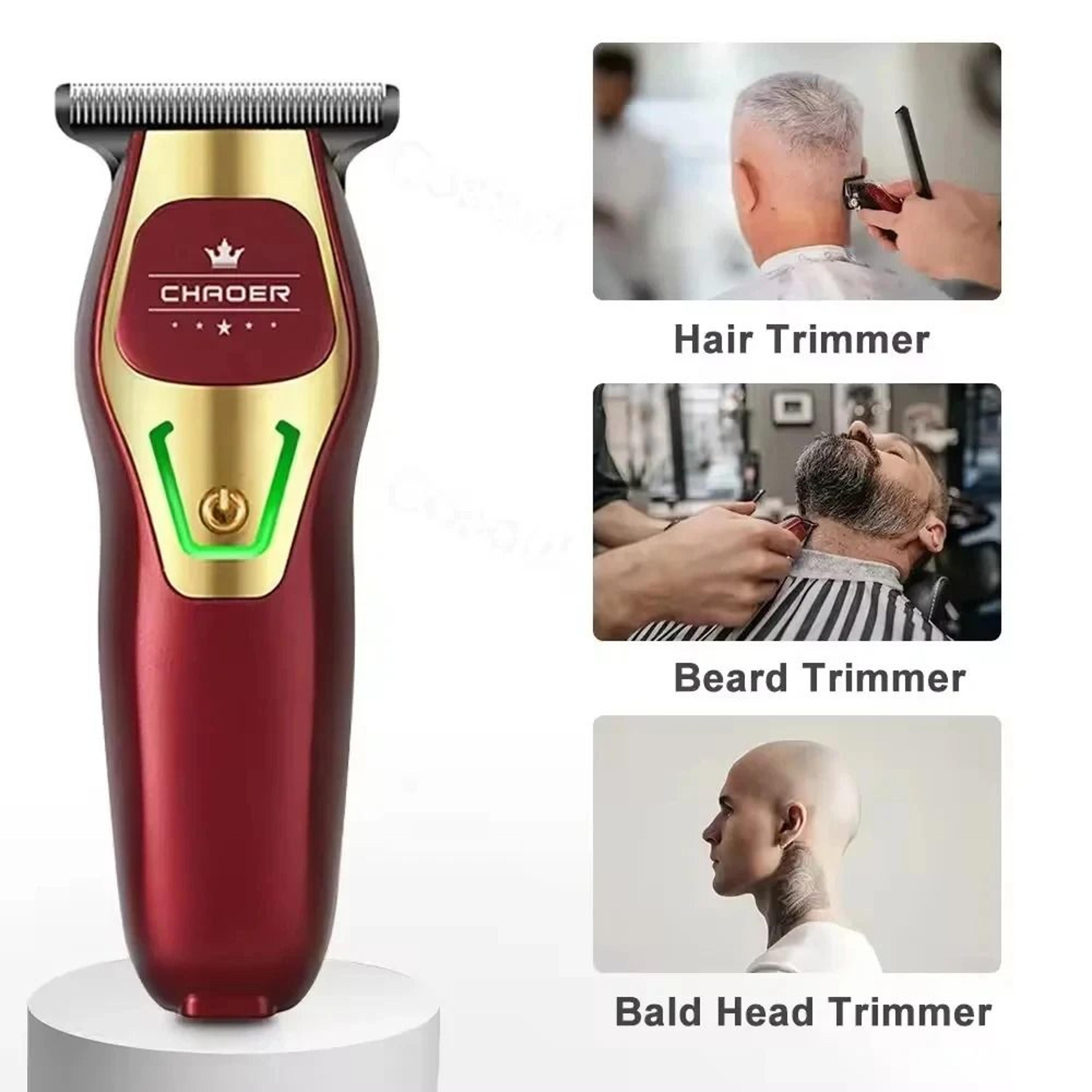 mini rechargeable bald head hair trimmer with stainless steel blade and two speed control