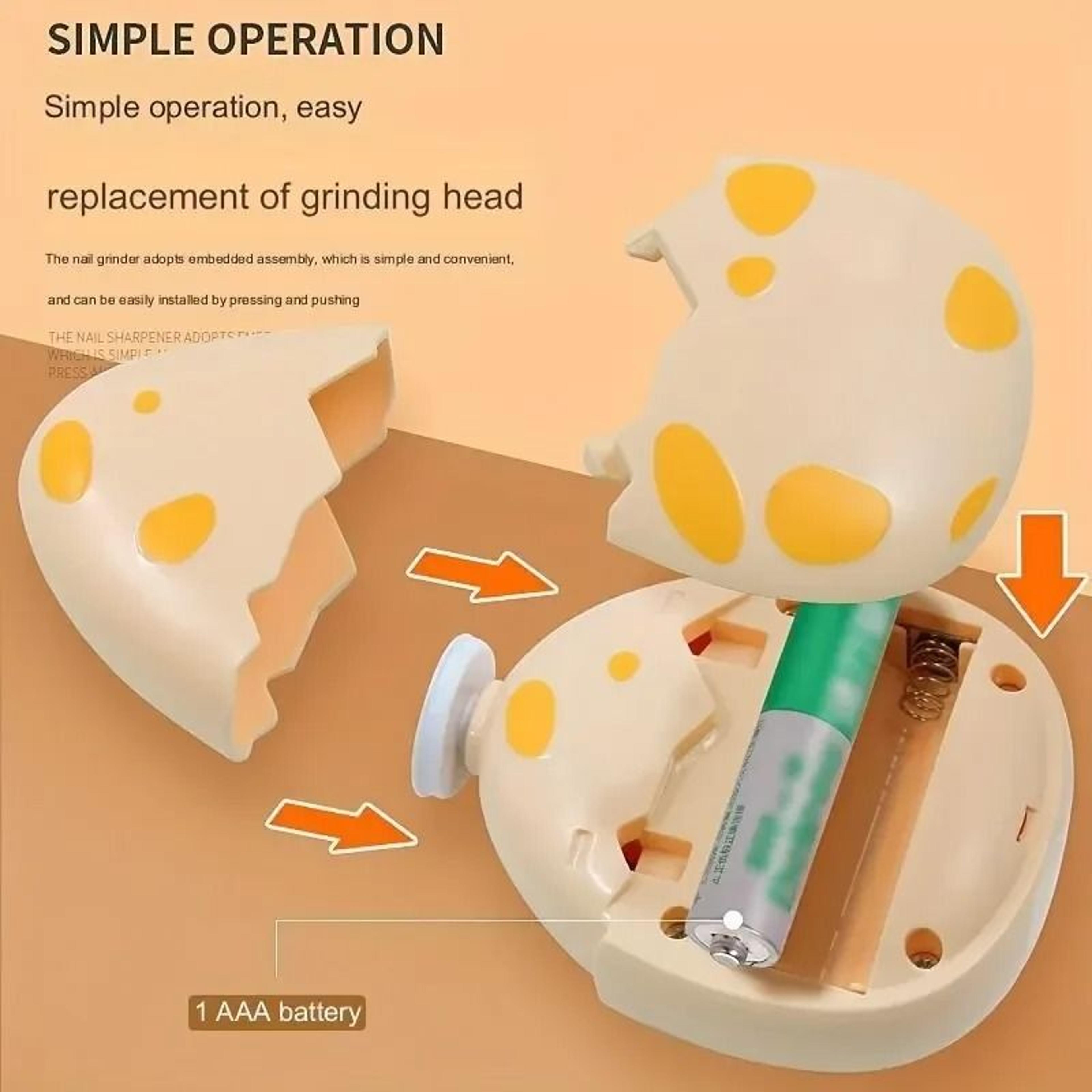 electric baby nail trimmer set with 3 grinding heads for safe trimming and polishing