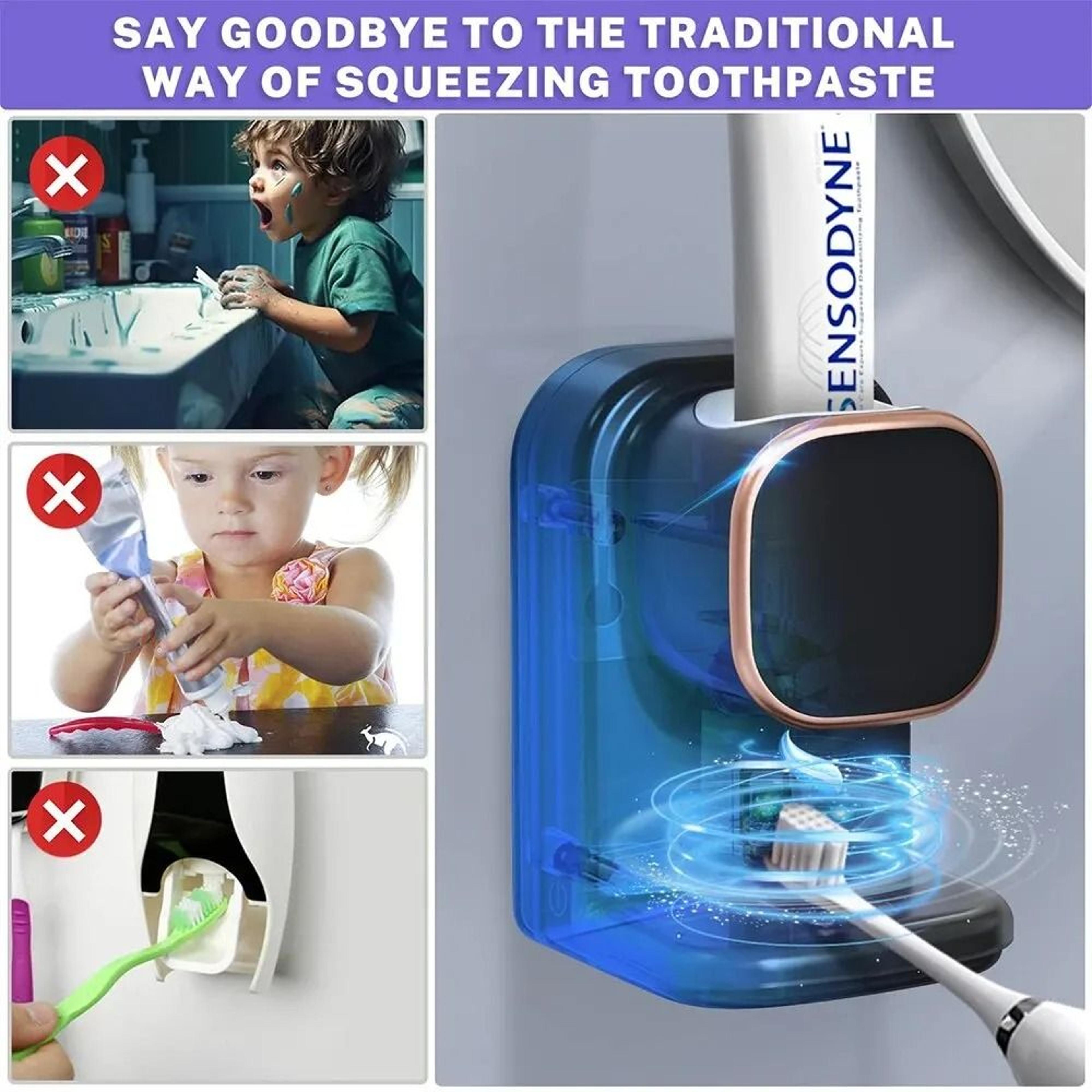 automatic wall mounted toothpaste dispenser with touchless sensor and adjustable modes