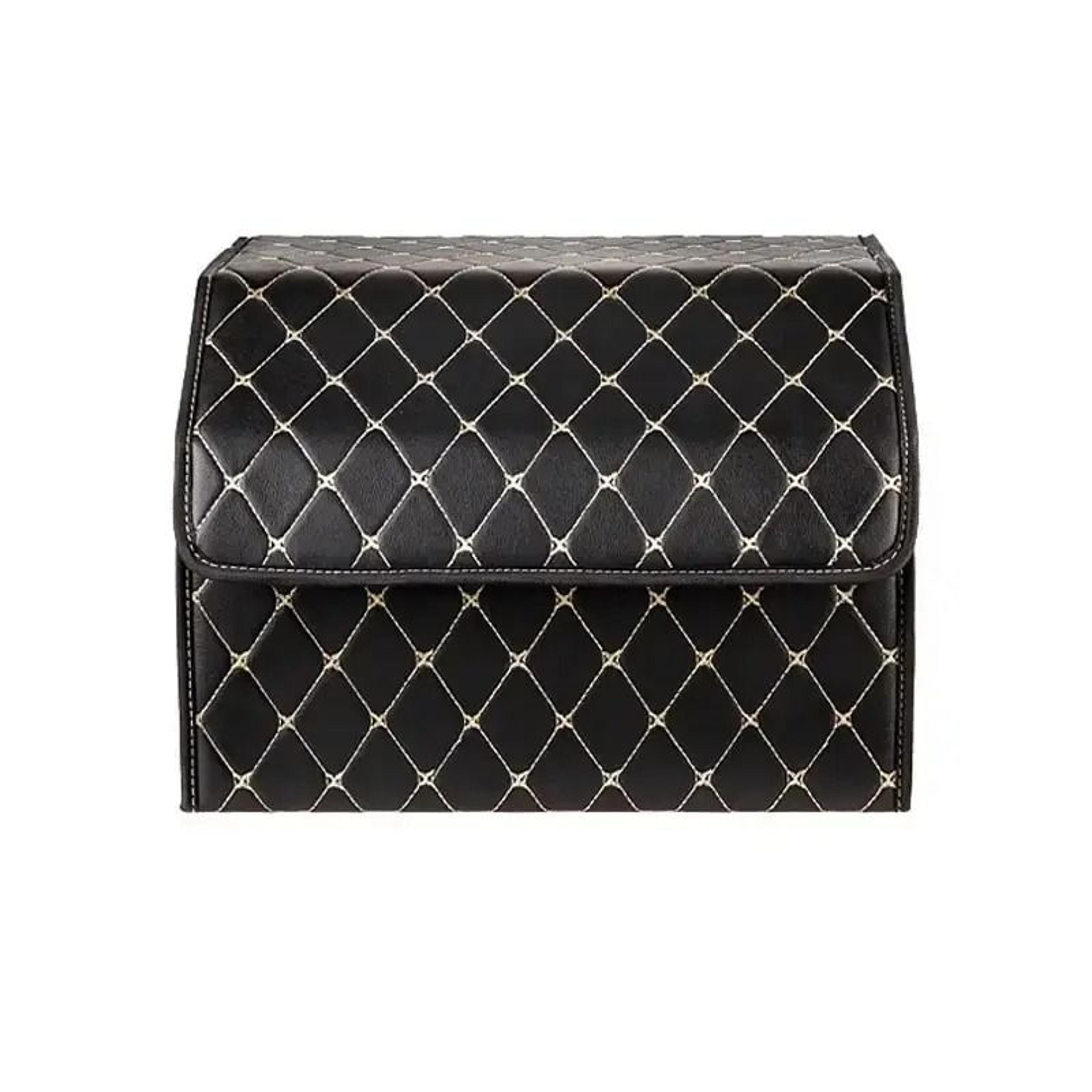 pu leather foldable car trunk storage box 11.81 in for organized travel and daily use