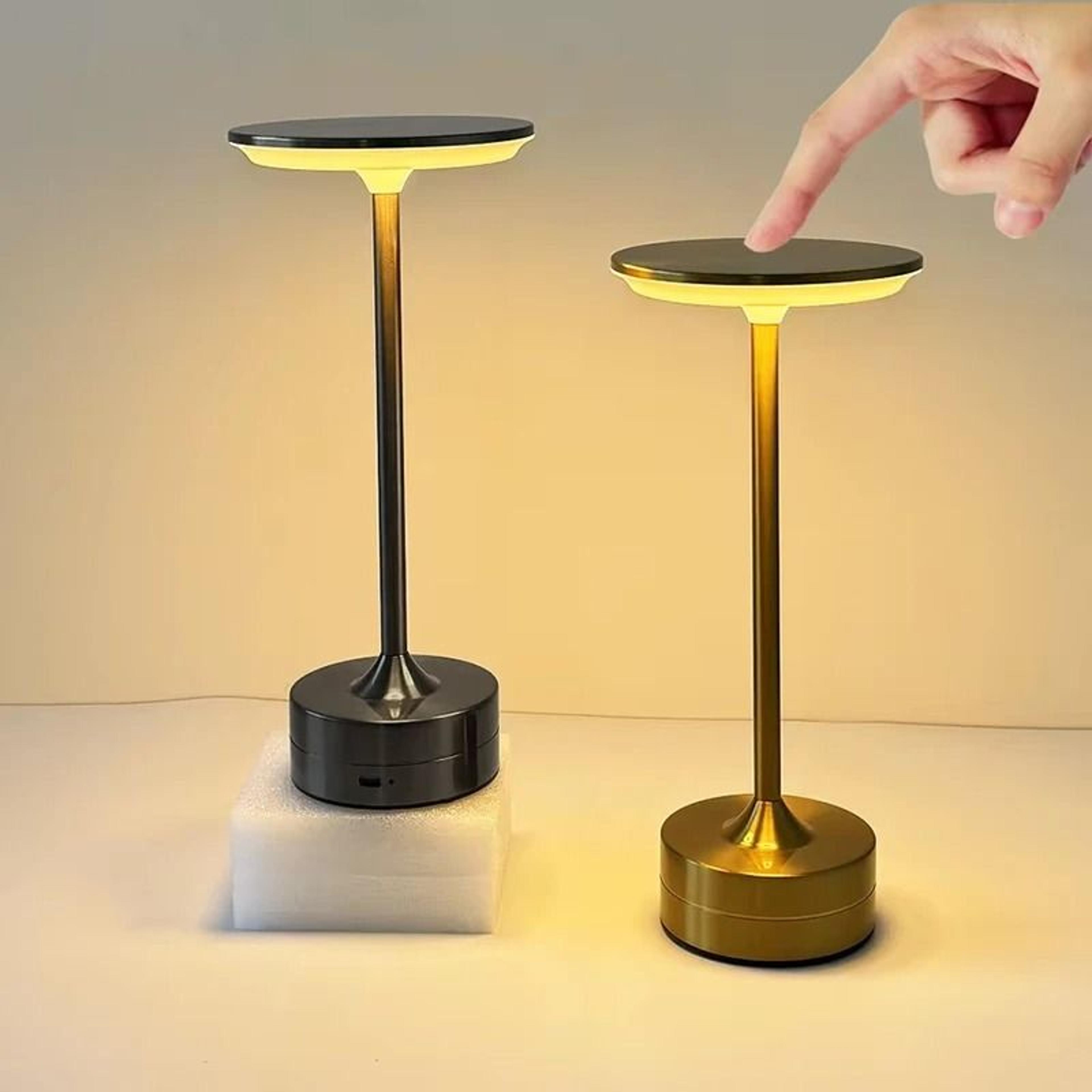 rechargeable led touch table lamp with three tone lighting and infinite dimming