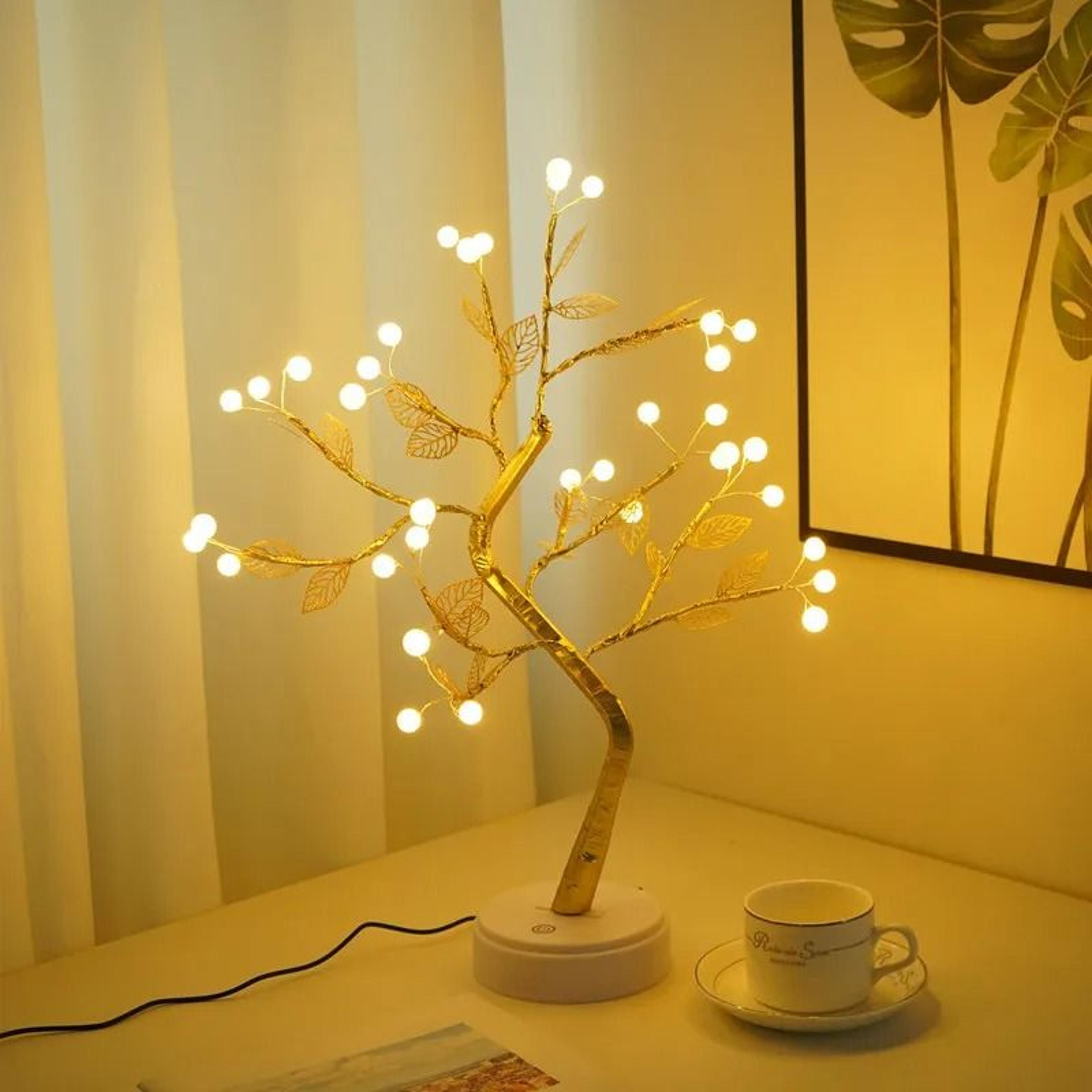 decorative led bonsai tree table lamp 36 or 108 leds with touch control for bedroom and holiday decor