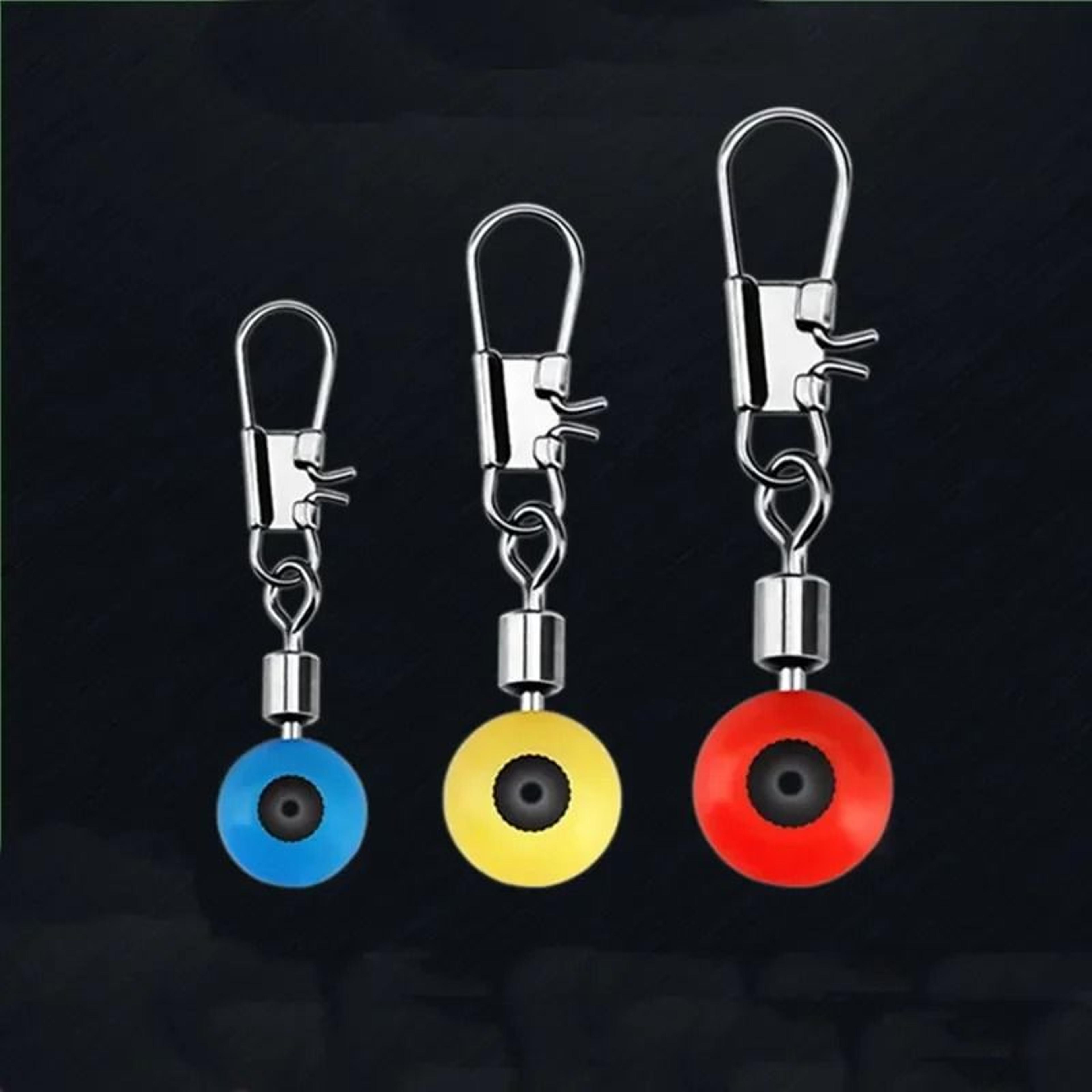 20 piece fishing hook swivel clip connector set with interlock snaps for sea fishing rigs