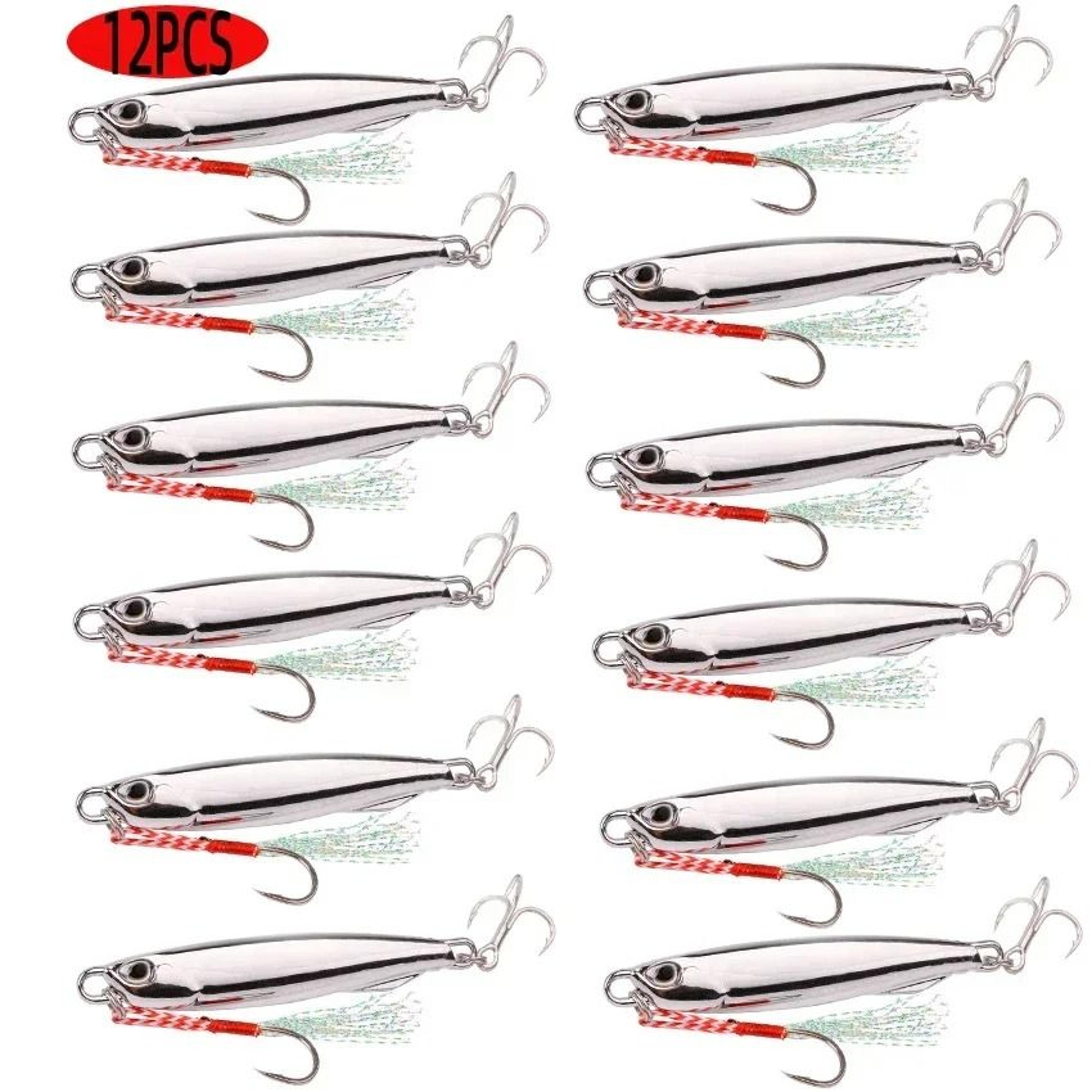 12 piece metal jig fishing lure kit sinking spoon and spinner set for pike carp and sea fishing