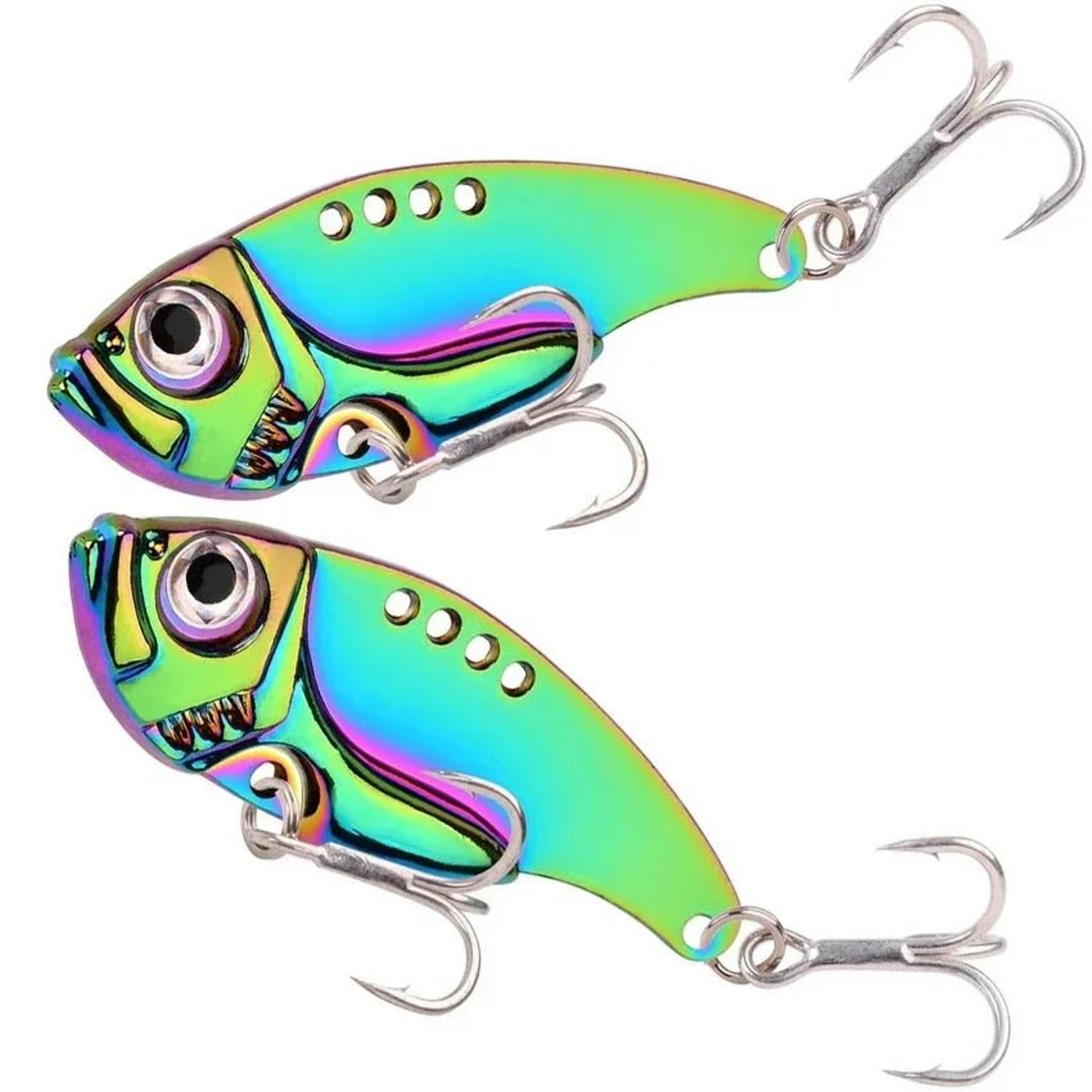 metal vib blade fishing lure sinking vibration spinner bait with 3d eyes for bass pike and perch