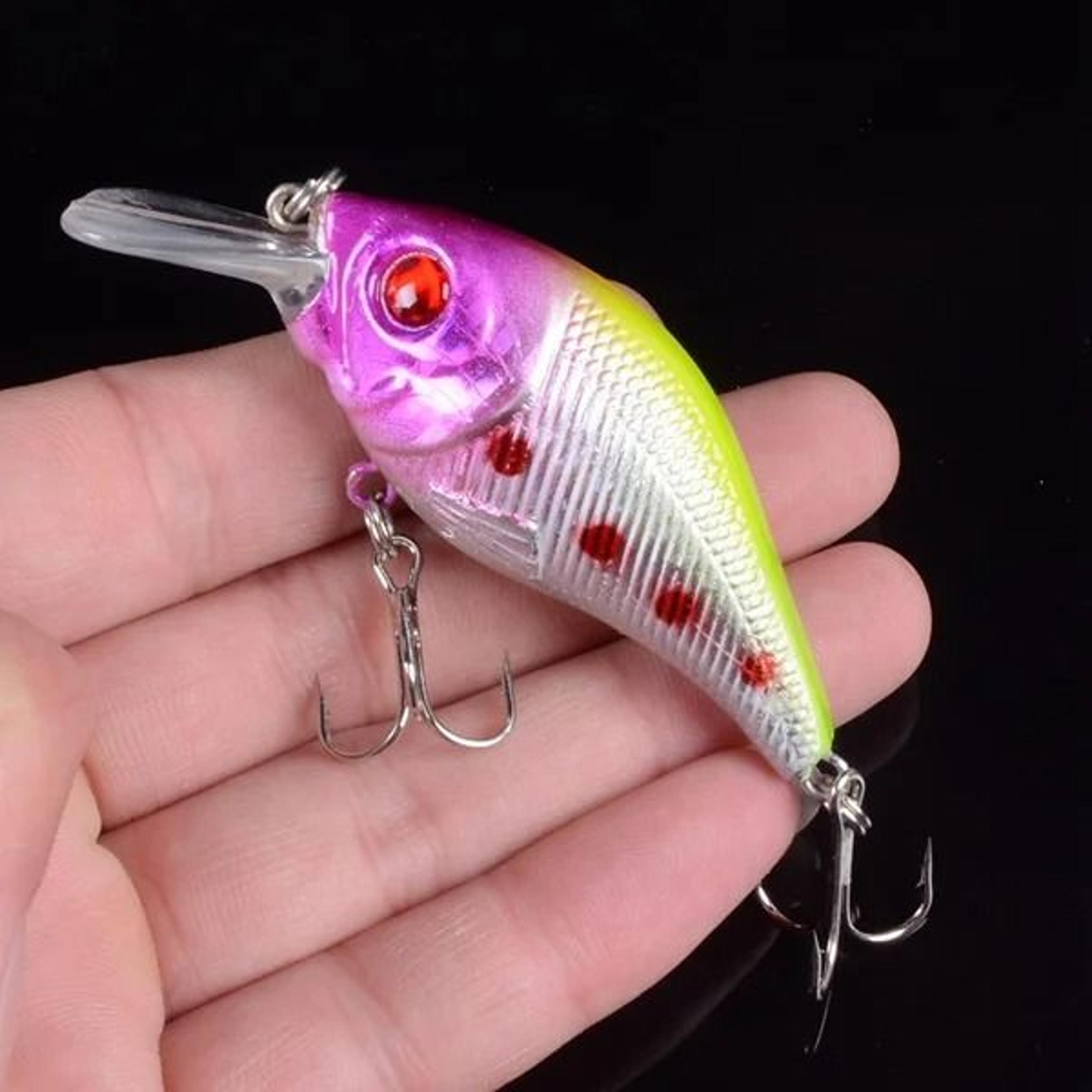 hard vib minnow fishing lure 3.15 in sinking crankbait wobbler with treble hooks and 3d eyes