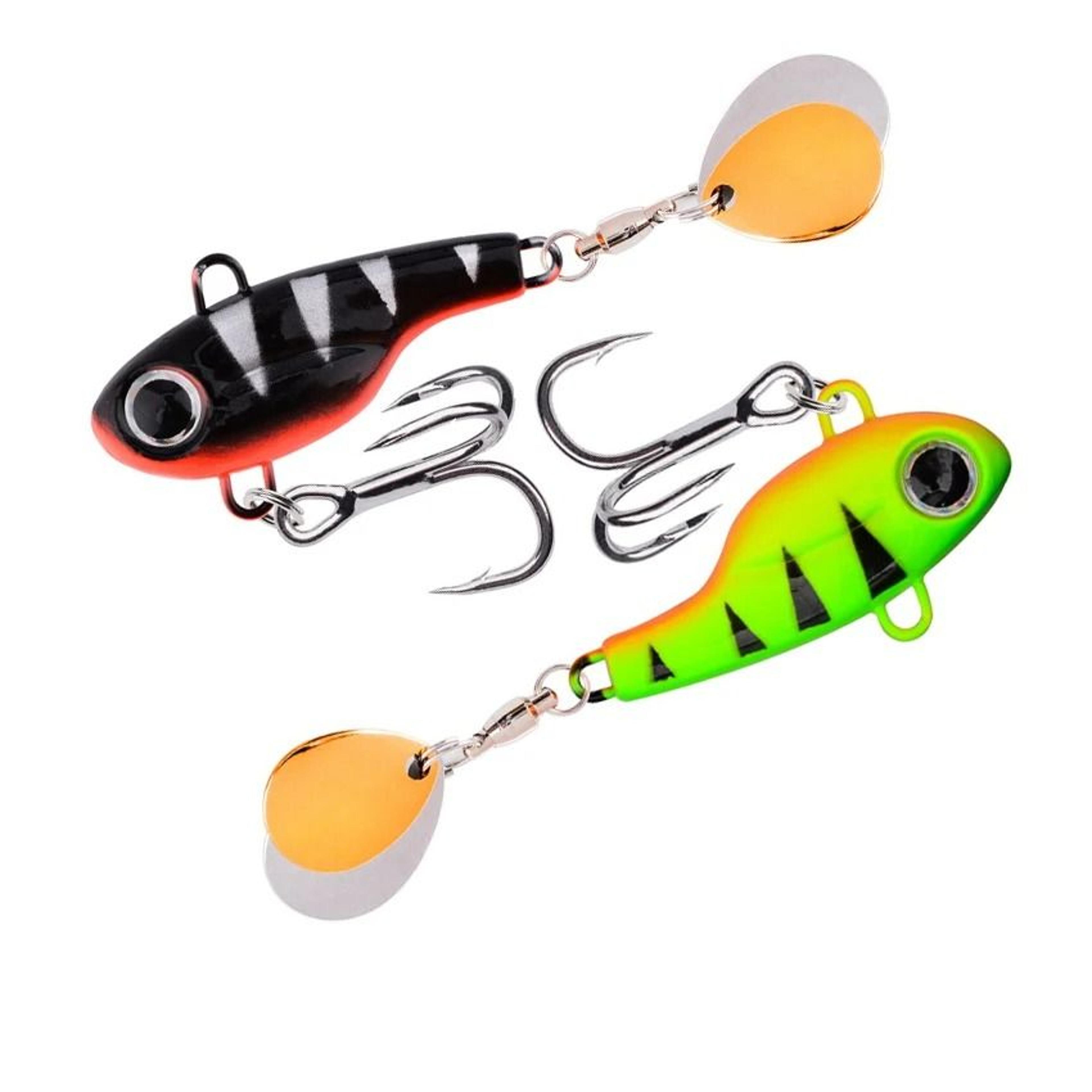 metal vib spinner fishing lure with rotating tail 5g to 20g vibration bait for bass and trout