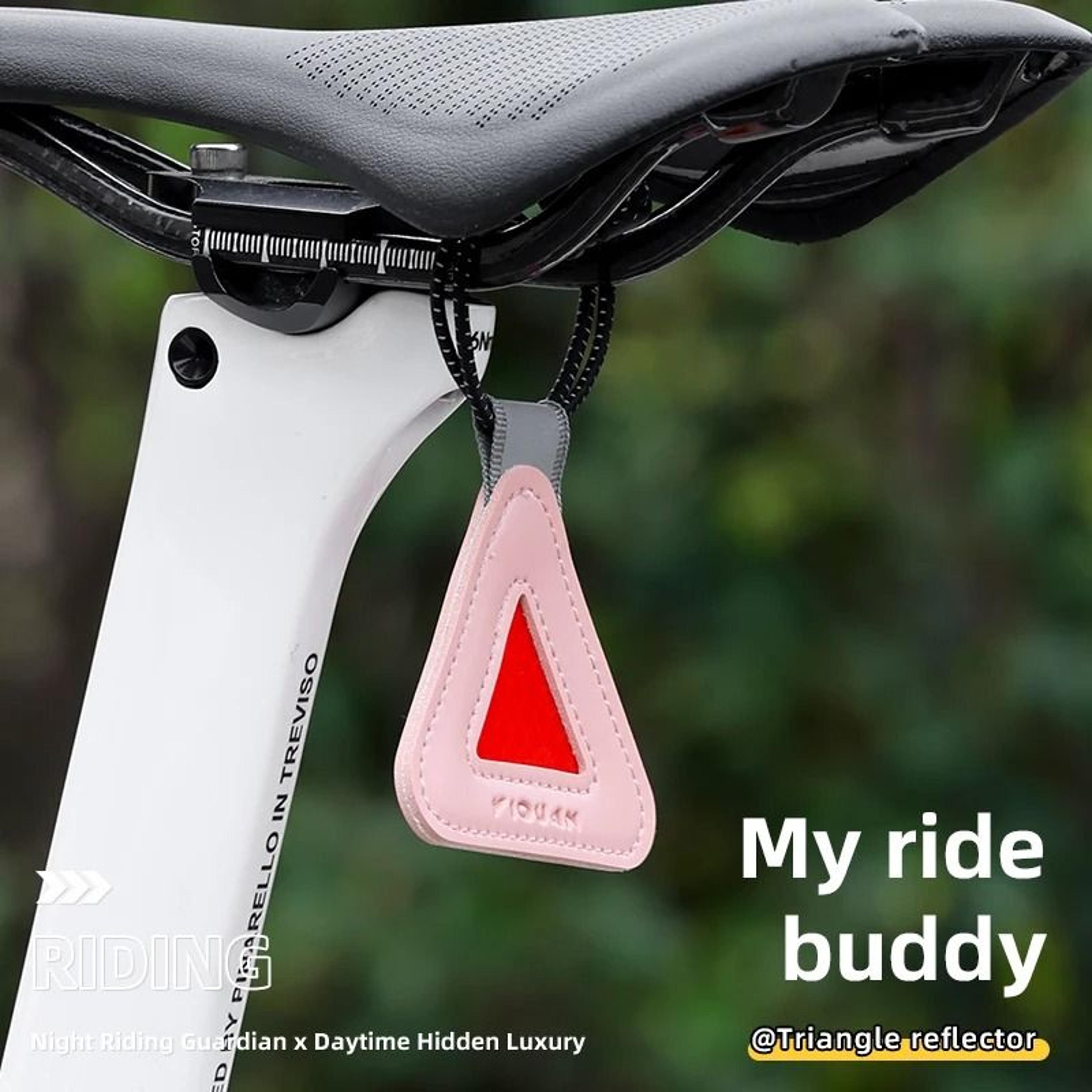high visibility reflective triangle bicycle safety pendant