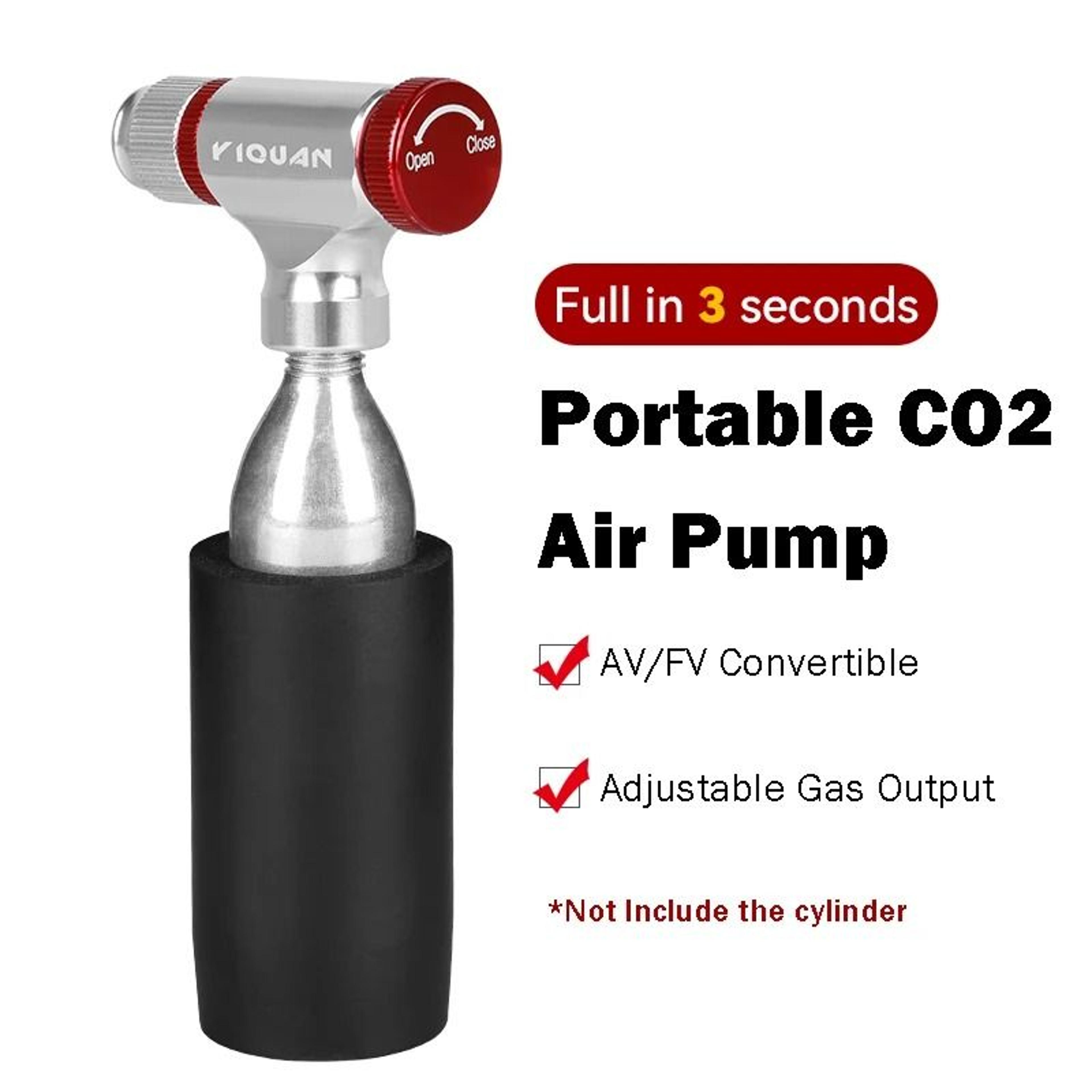 portable co2 tire inflator for road and mtb bikes