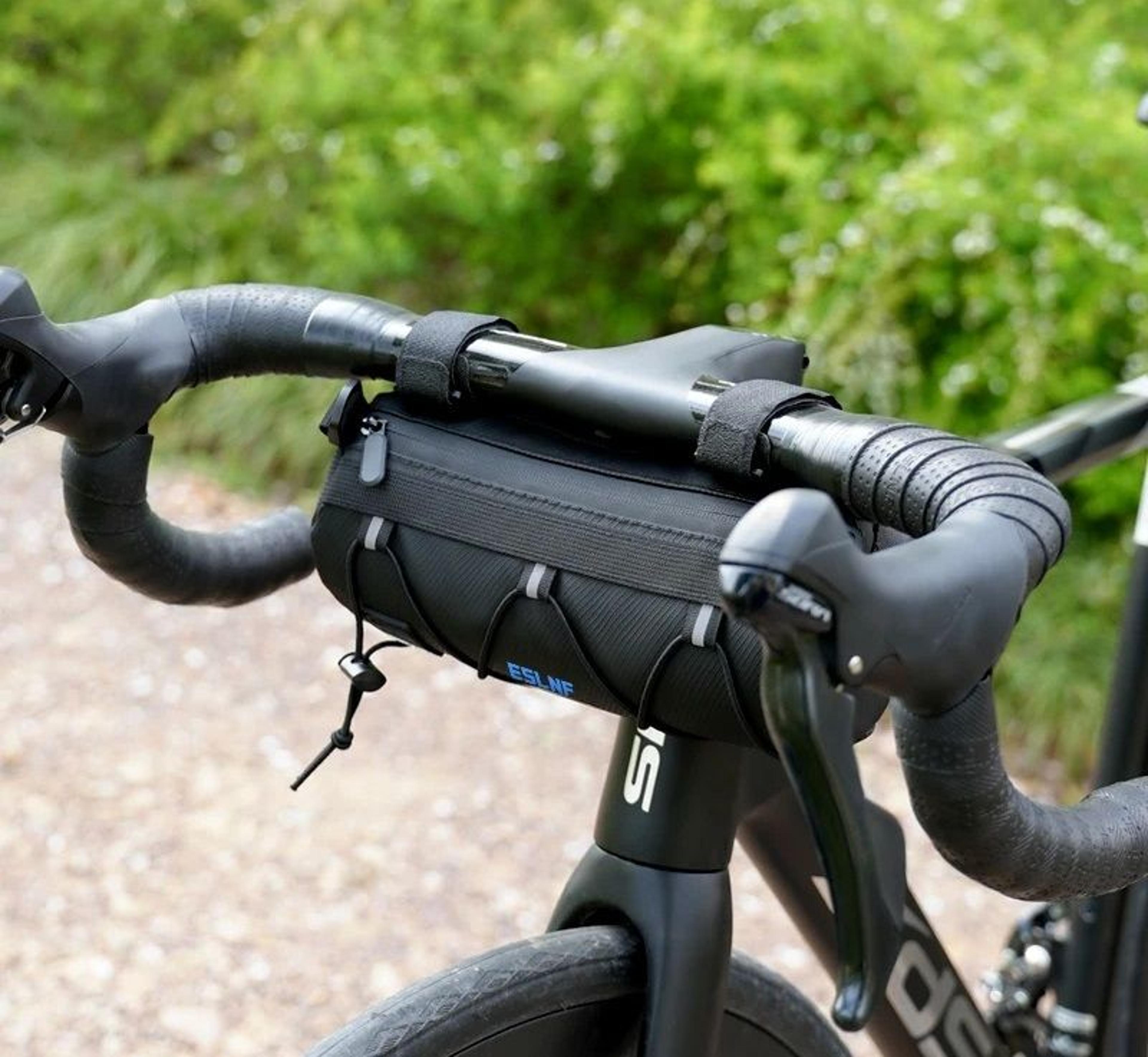 waterproof bicycle handlebar bag with shoulder strap