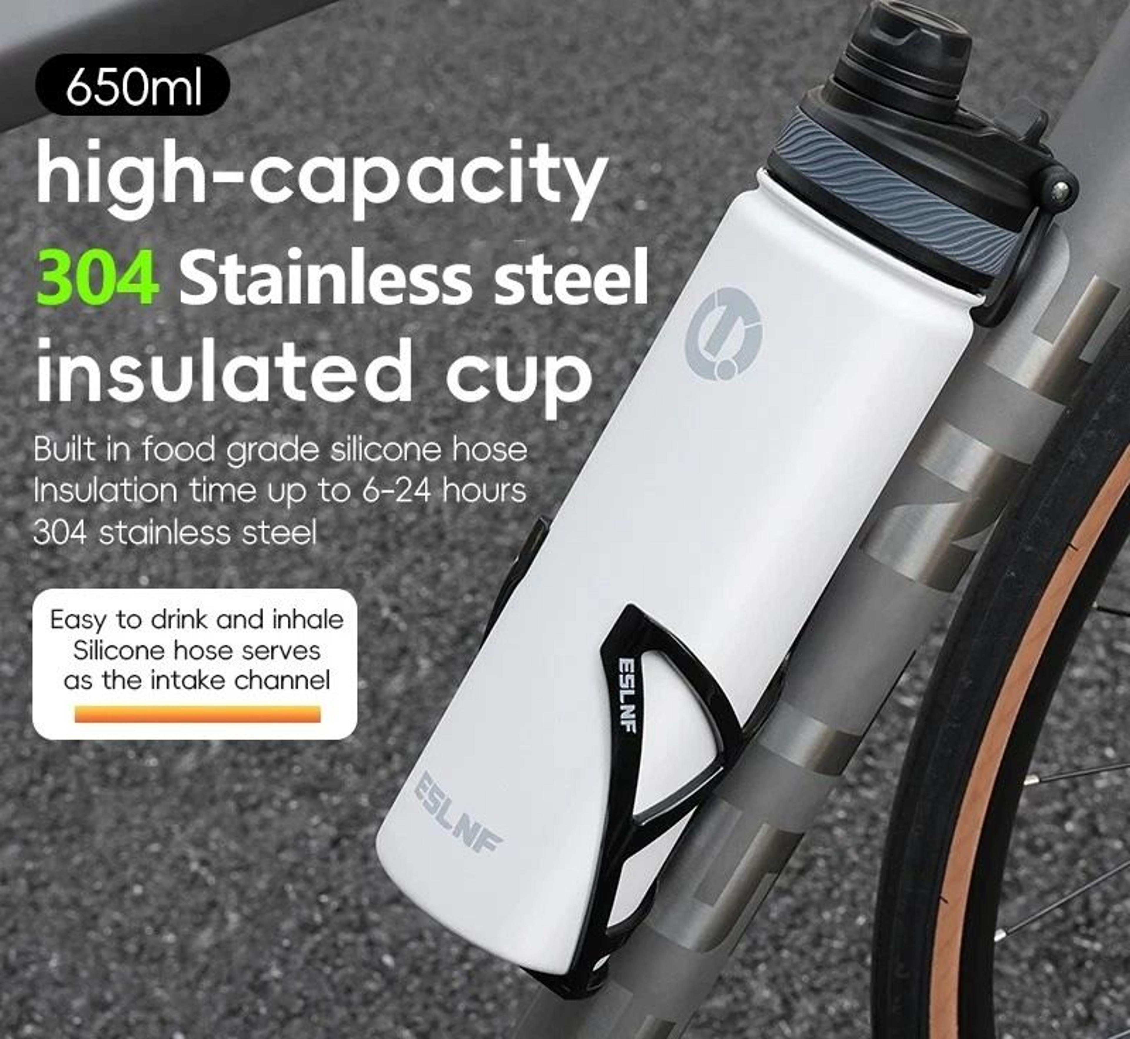 650 ml stainless steel cycling thermos water bottle