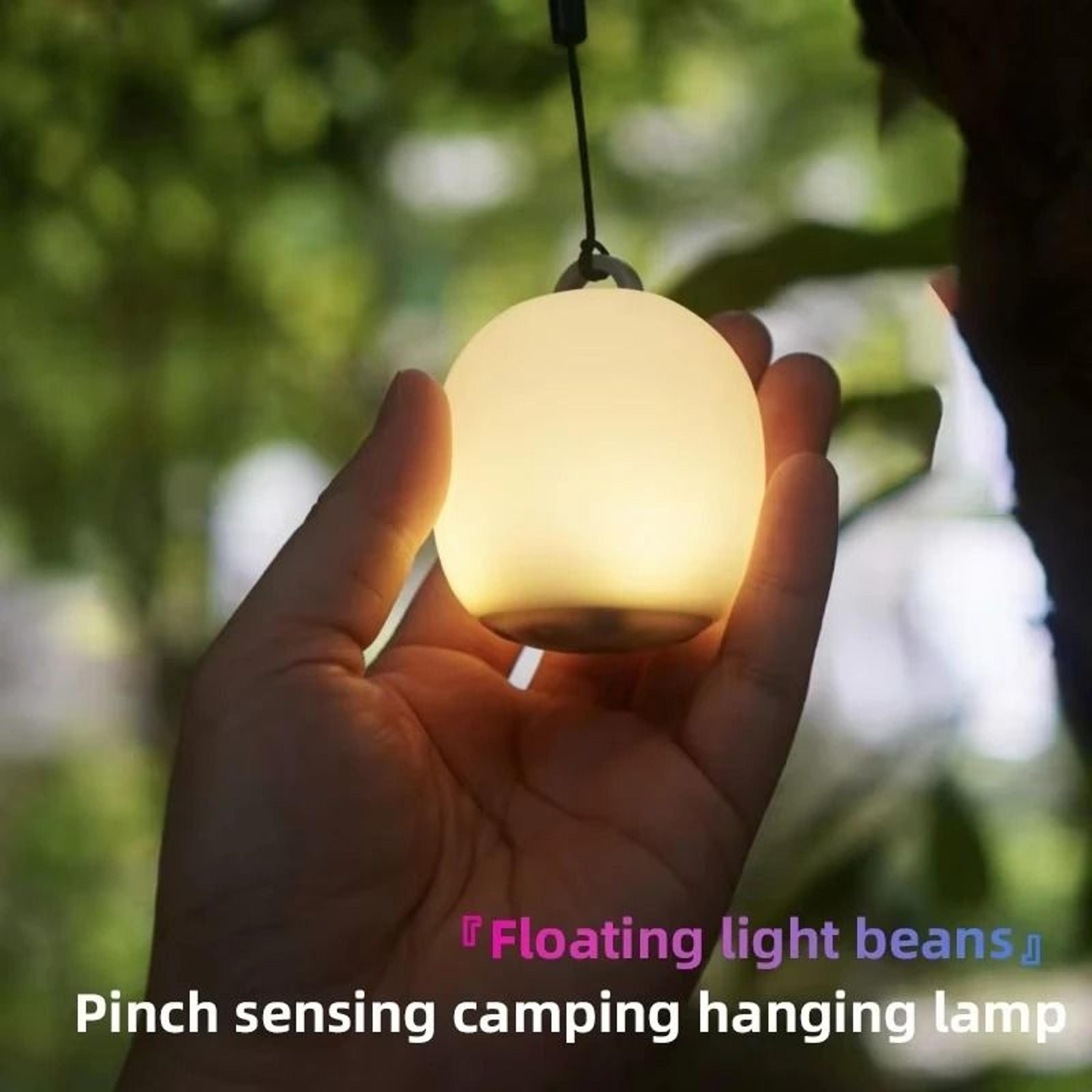 rechargeable egg shaped camping light soft silicone pinch control lamp