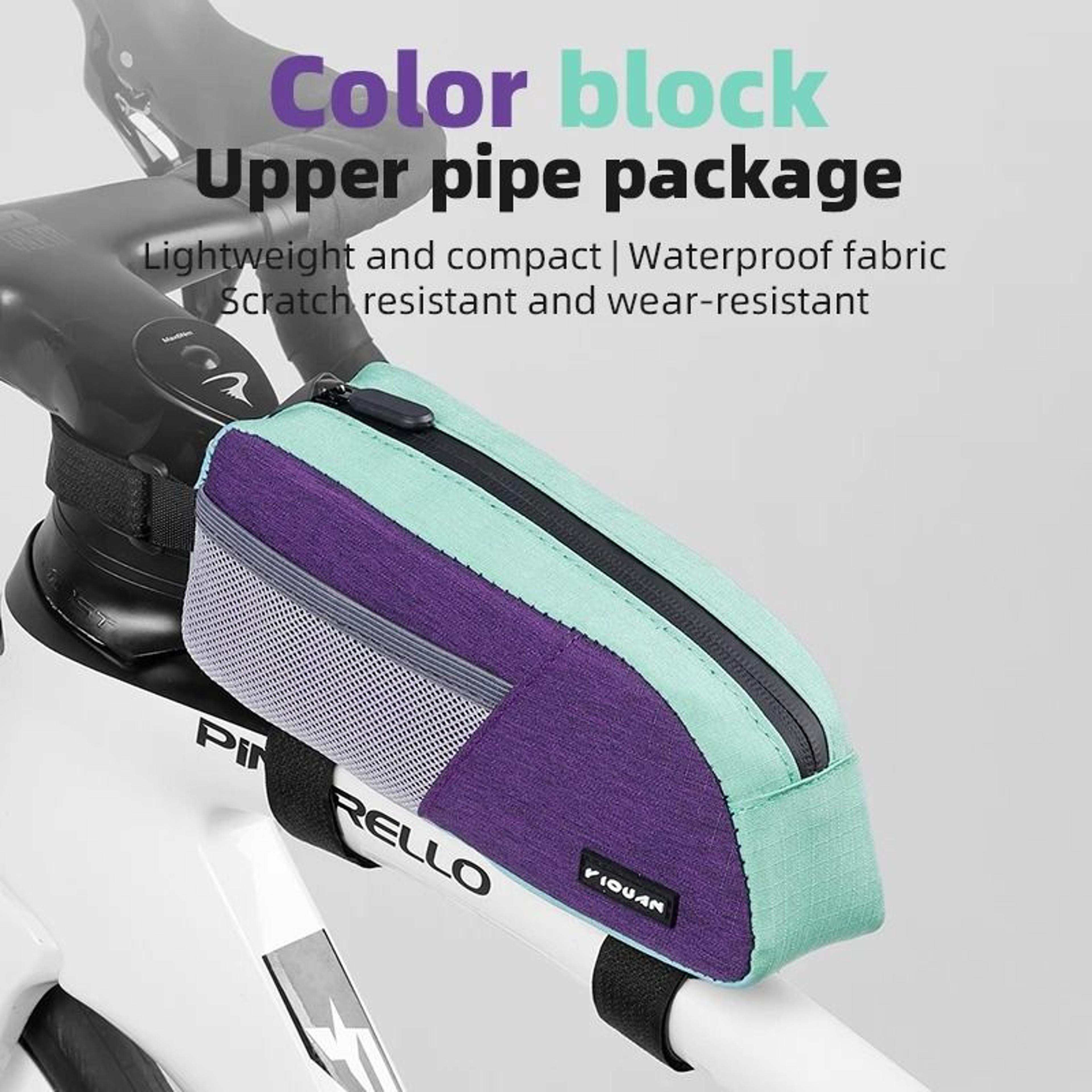 colorful bicycle top tube bag waterproof cycling storage pouch