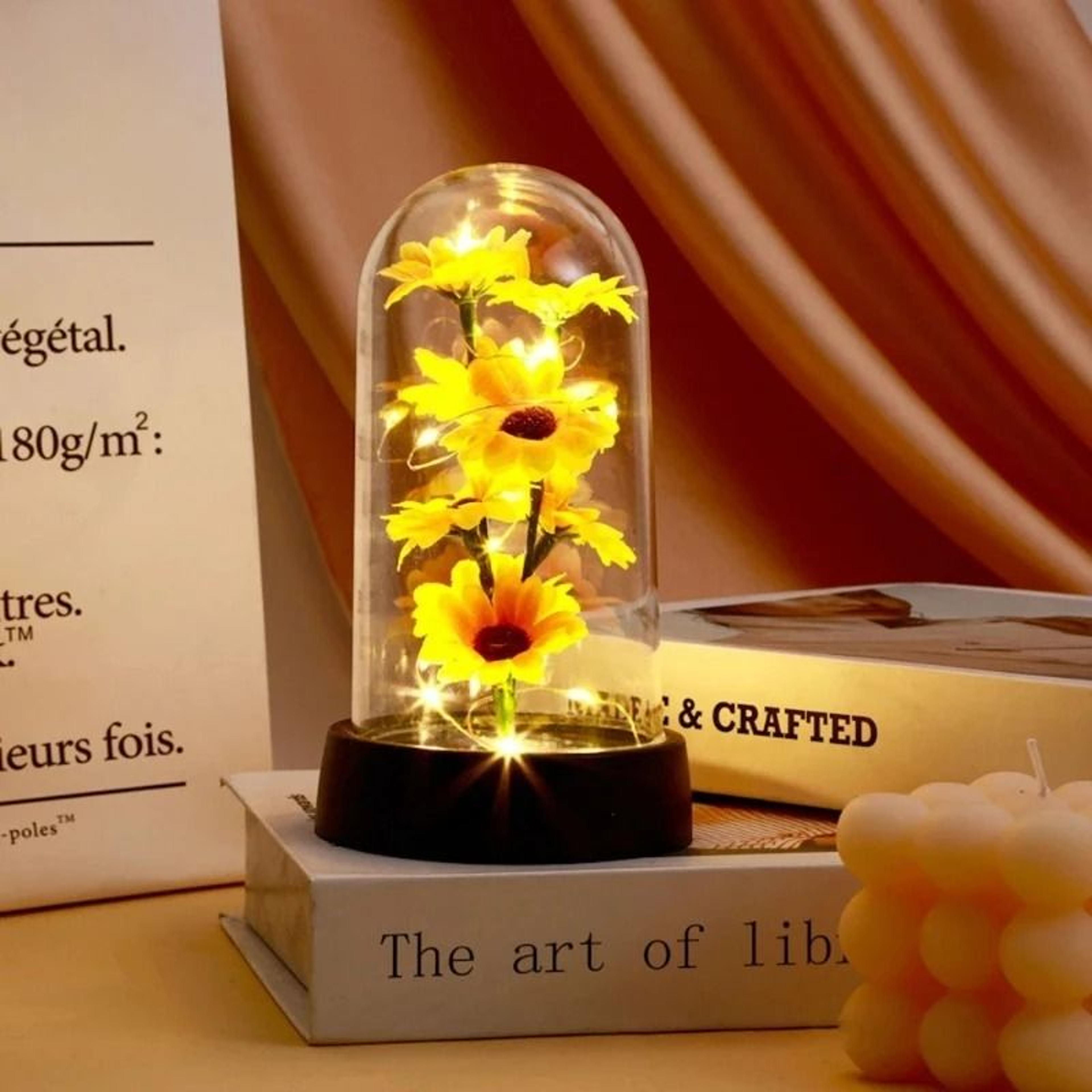 eternal sunflower gift set mini plastic flower decor for graduation and mothers day
