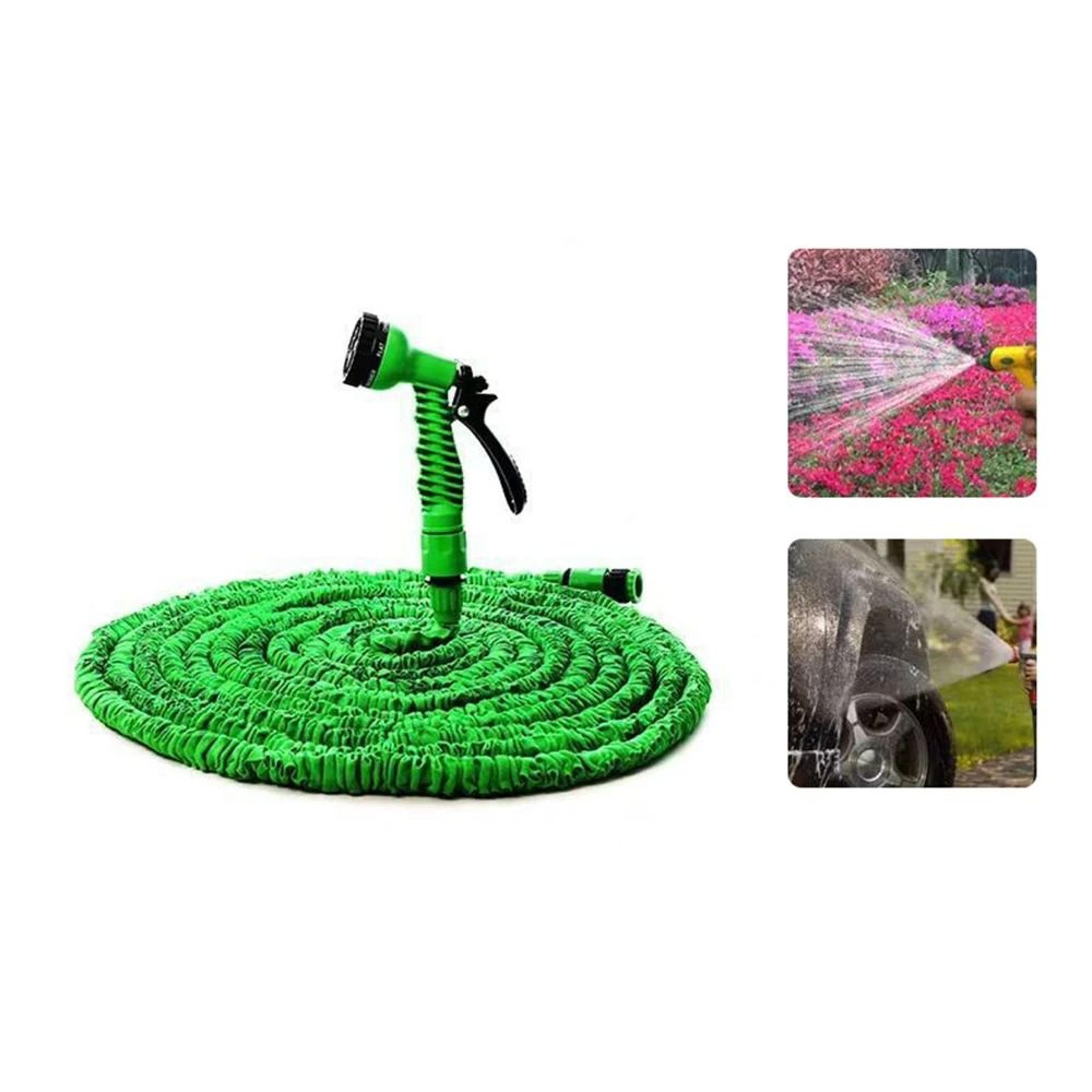 50 ft telescopic garden hose with high pressure spray gun for car wash and watering