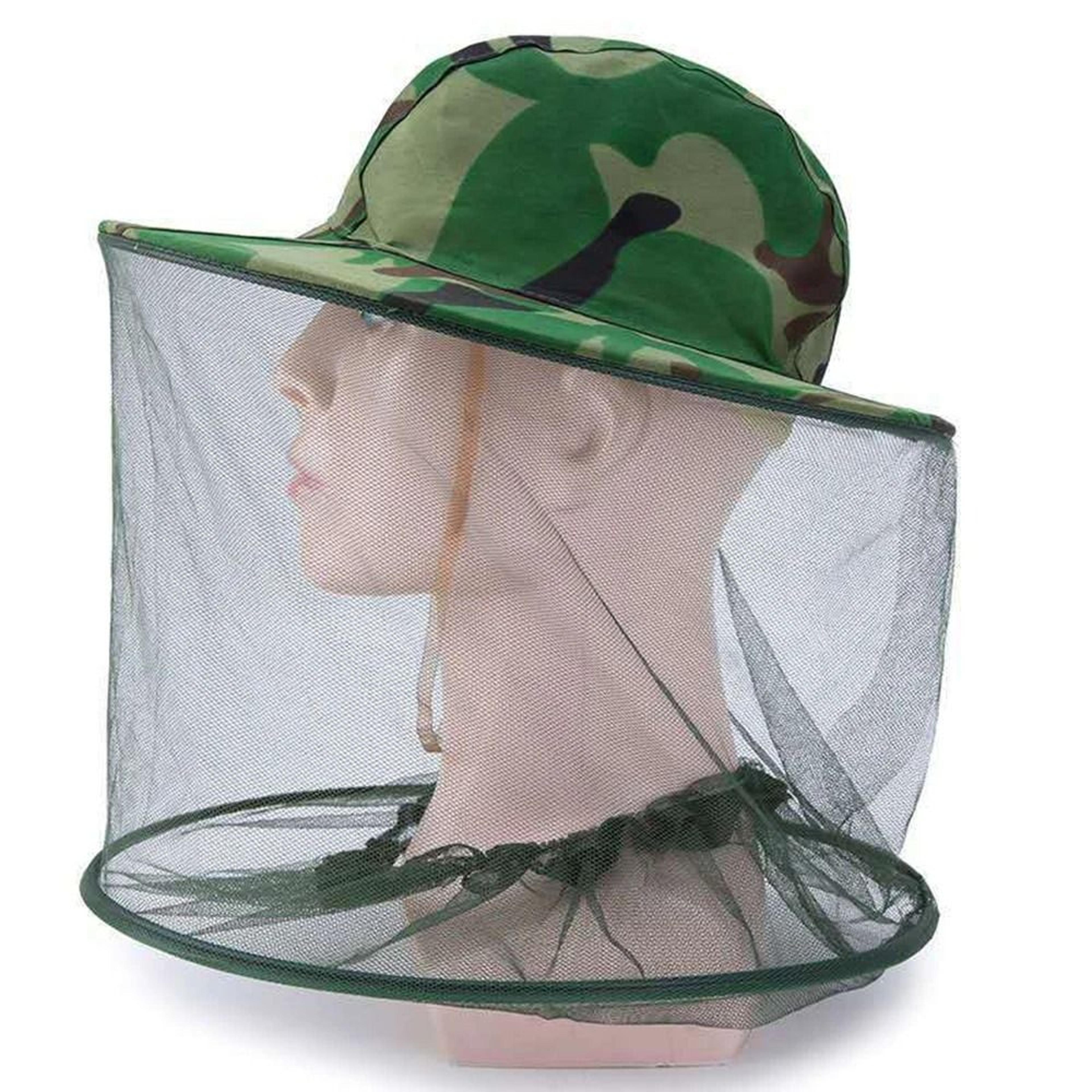 outdoor mosquito net sun hat with breathable mesh face cover for fishing and camping