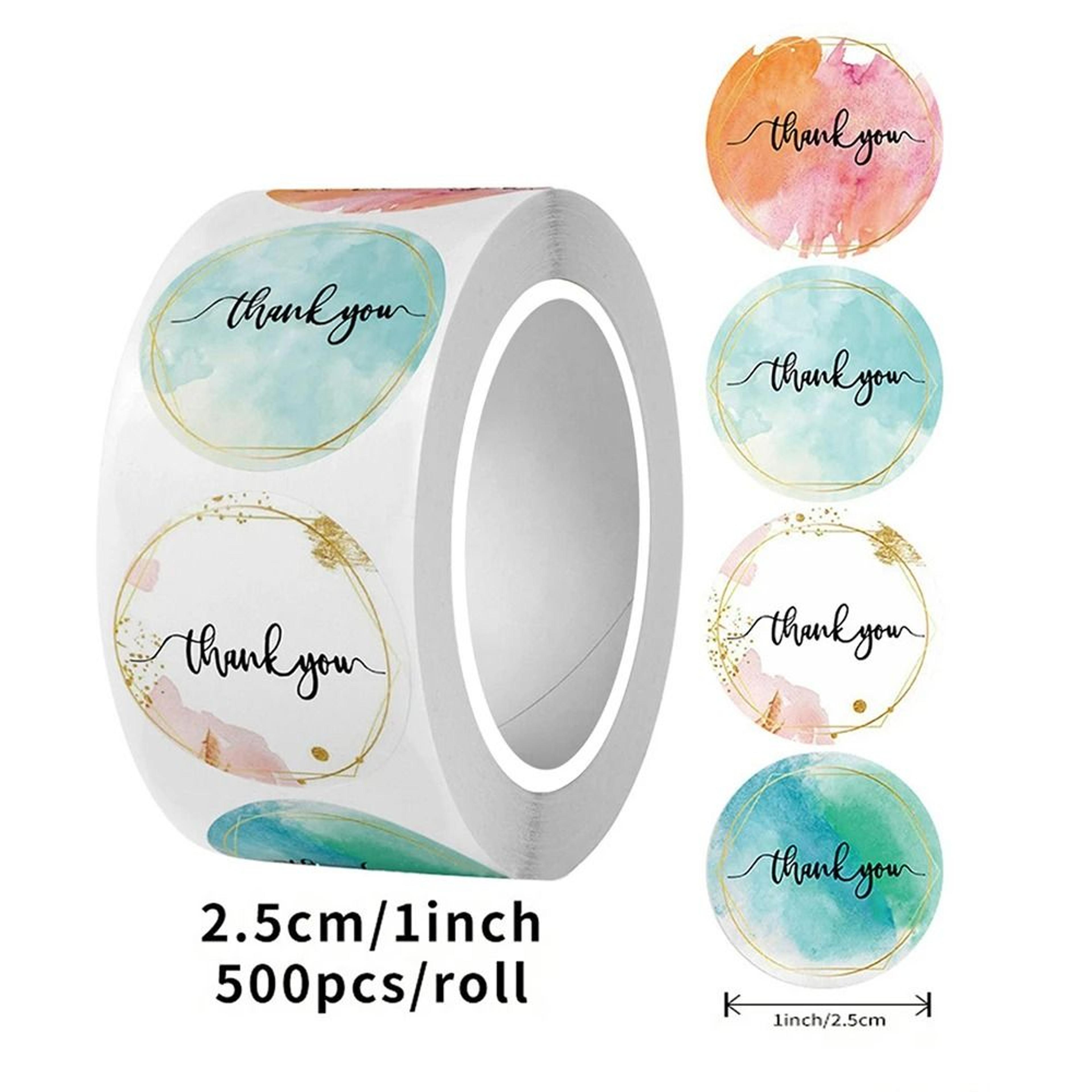 thank you stickers roll 500 pieces cute pink gold labels