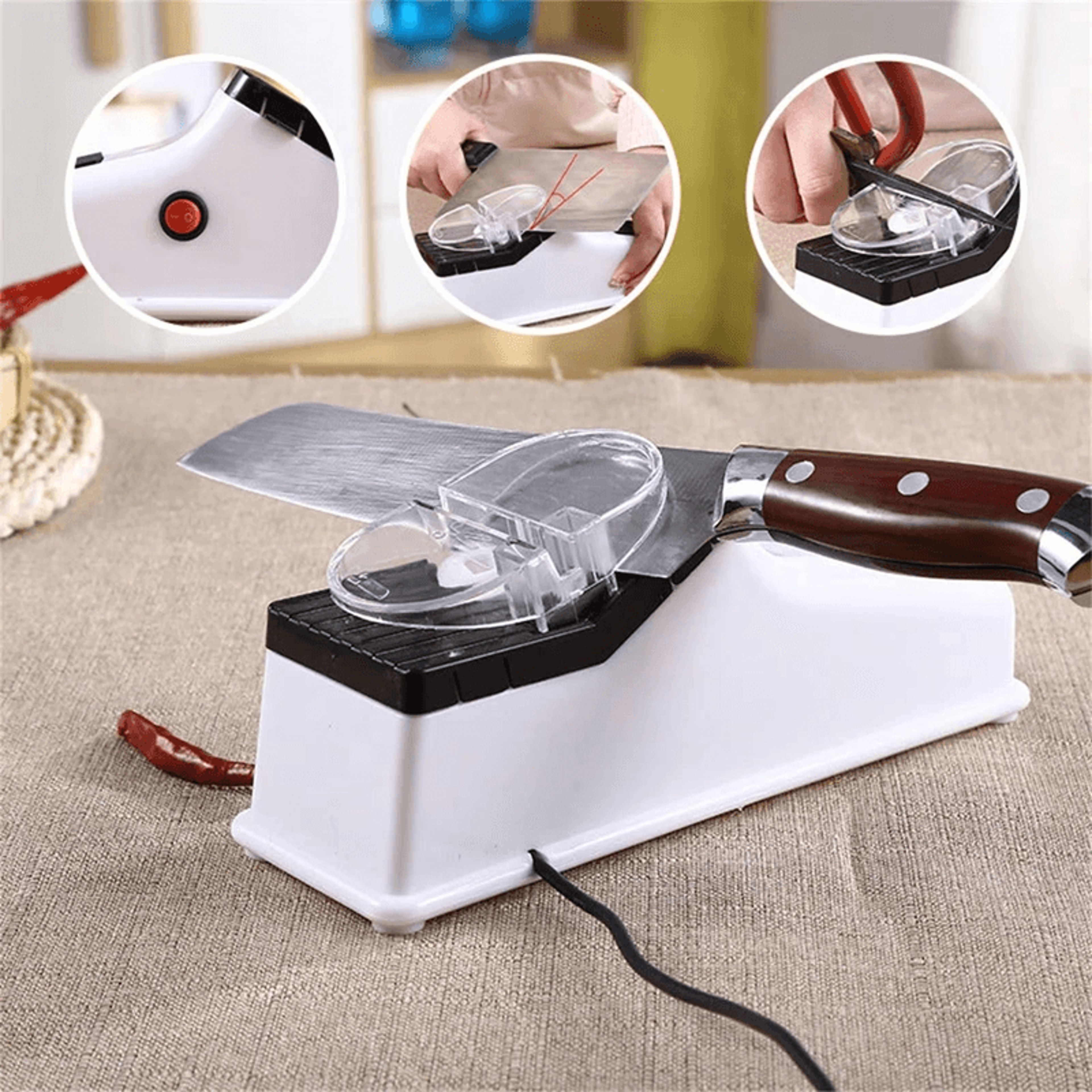 edgemaster rechargeable knife sharpener, fast, precise sharpening for kitchen tools