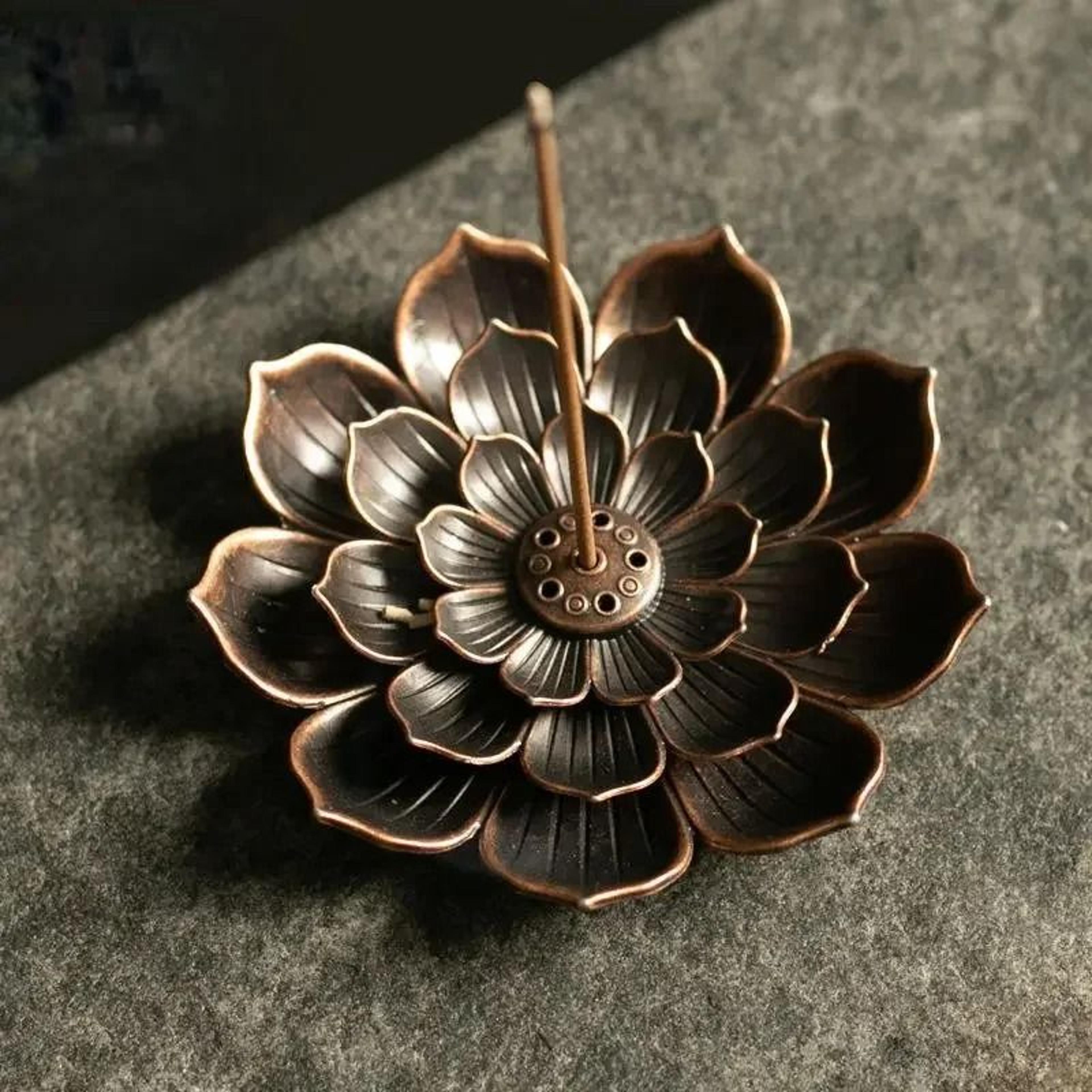 3 in 1 lotus incense holder alloy burner for stick coil and cone incense