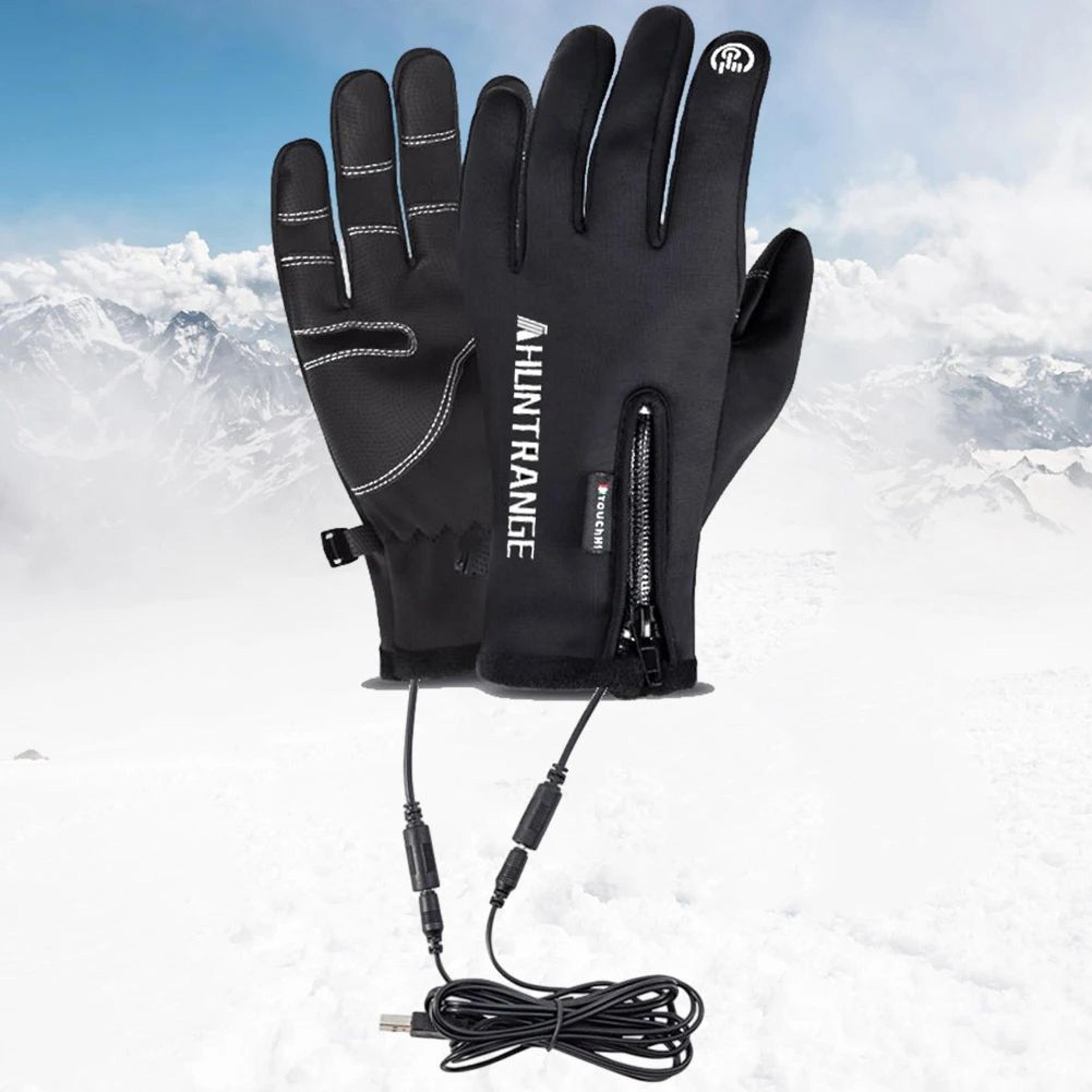 usb heated waterproof gloves for winter work, outdoor travel & touchscreen phone use