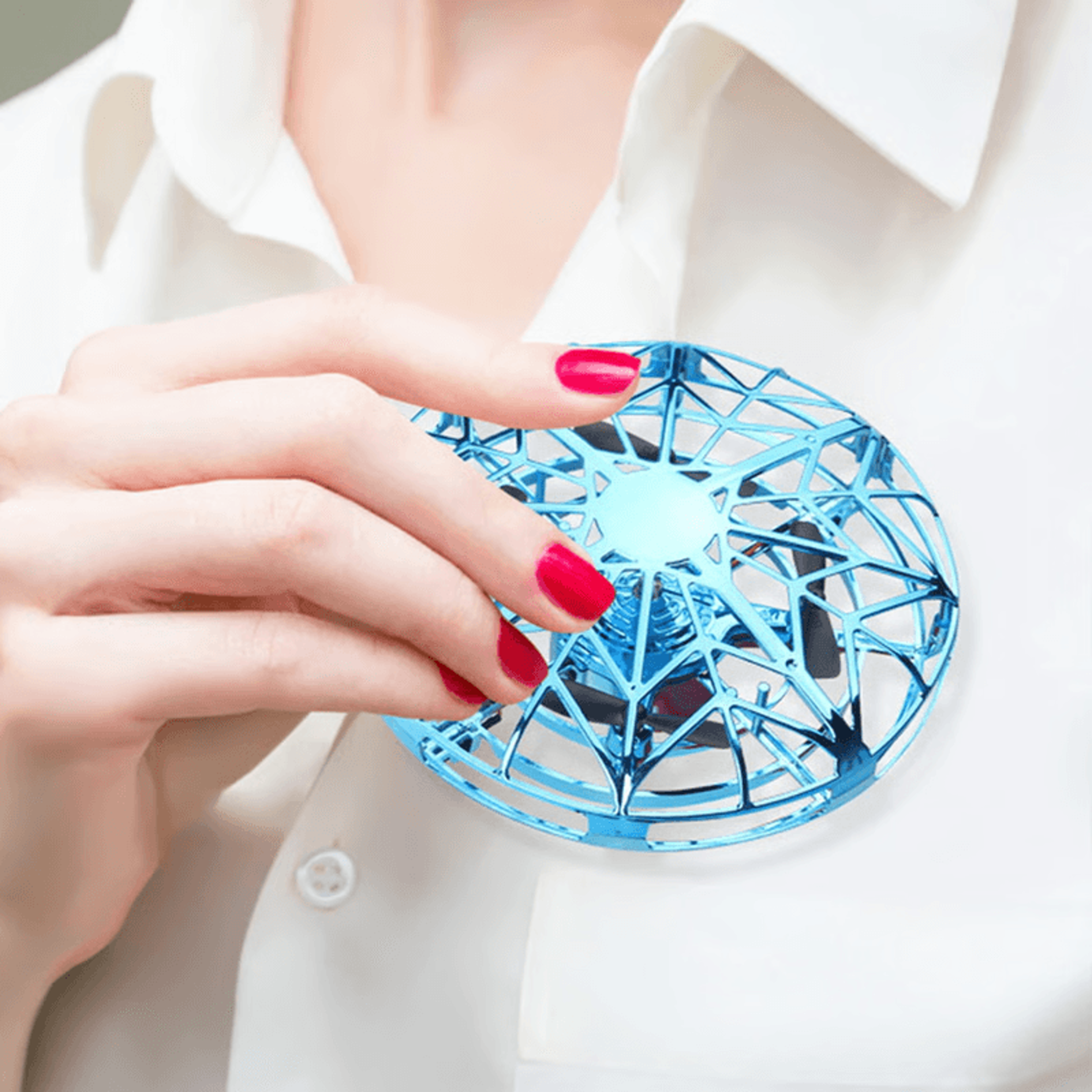 ufo drone toy, gesture-controlled indoor flying toy with lights & safety sensors