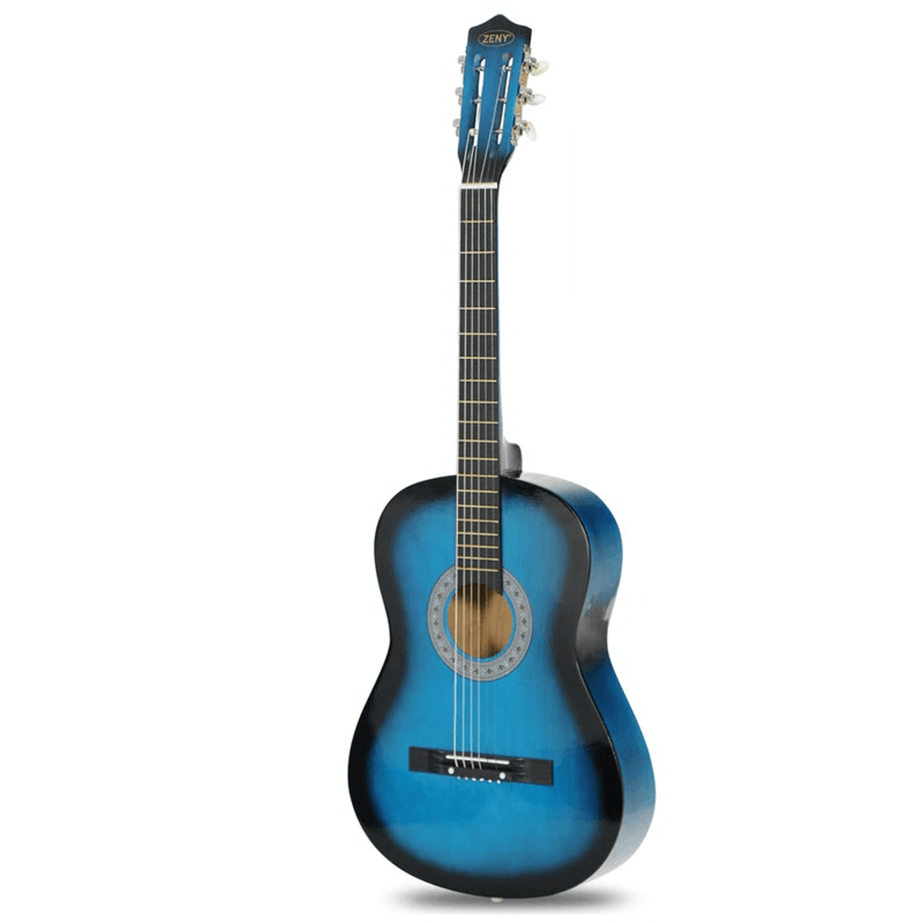 beginner acoustic guitar set with strap, case, tuner & picks, complete starter kit
