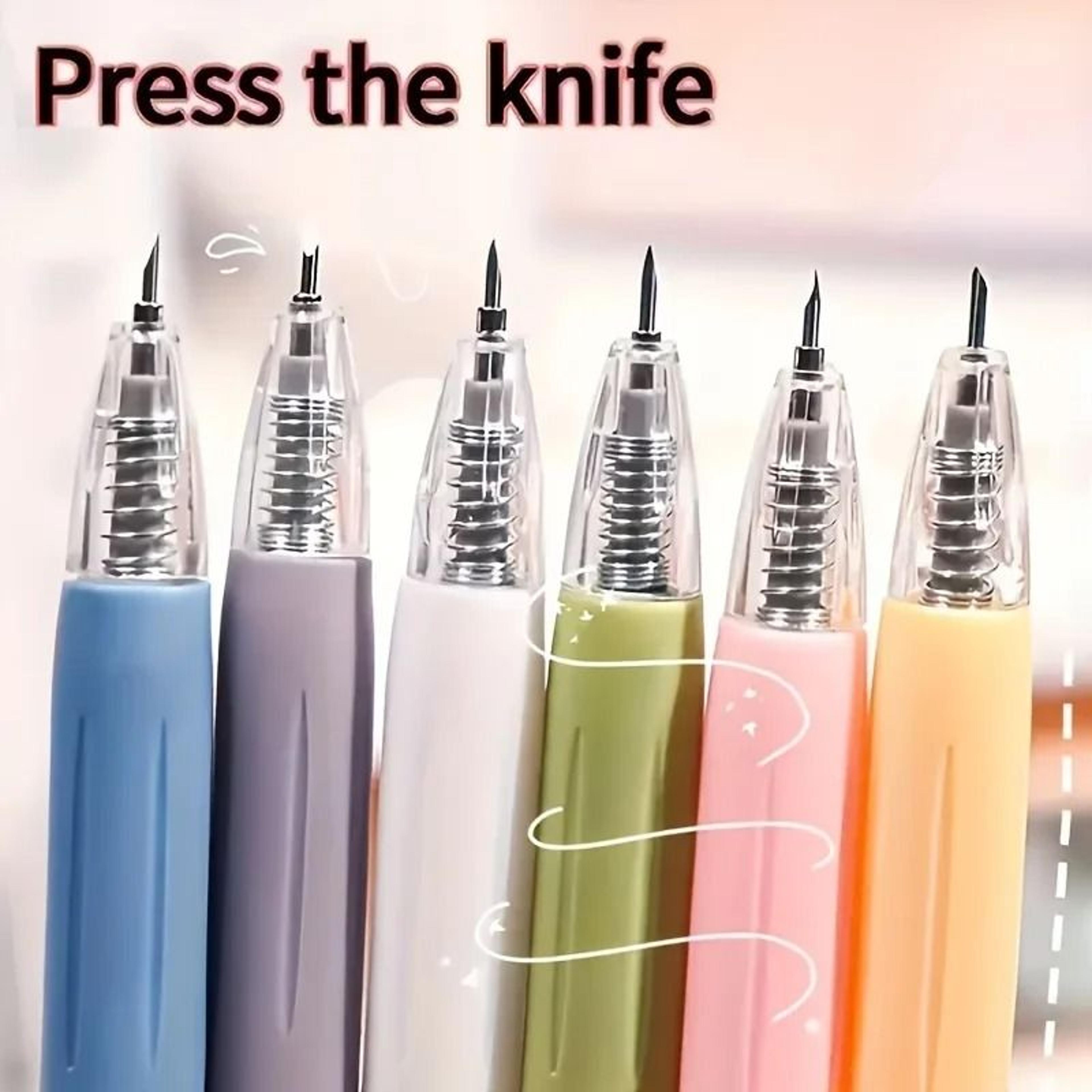 6 piece set of extendable handmade carving knives and precision paper cutting pens