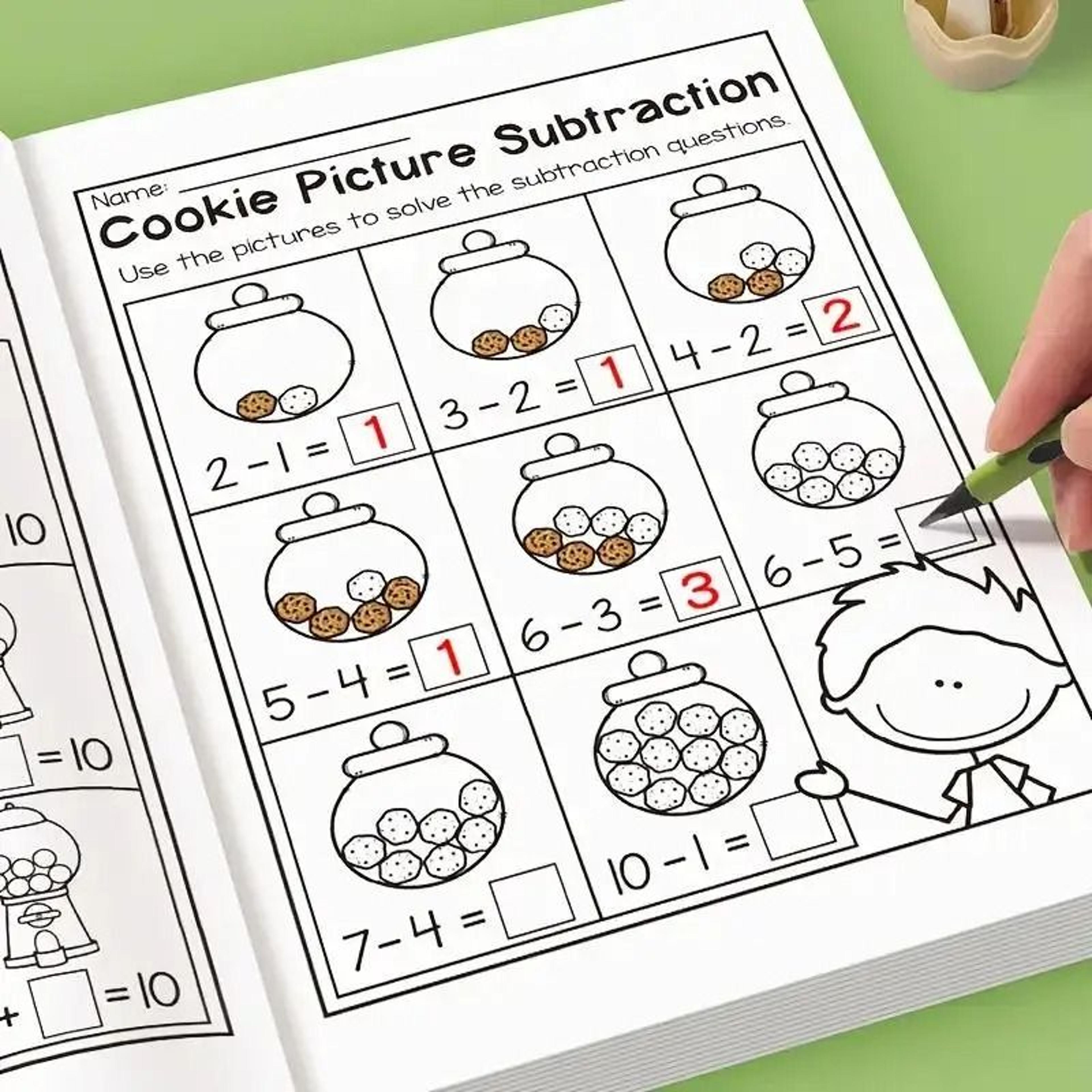 32 page math training book addition and subtraction exercises for beginners